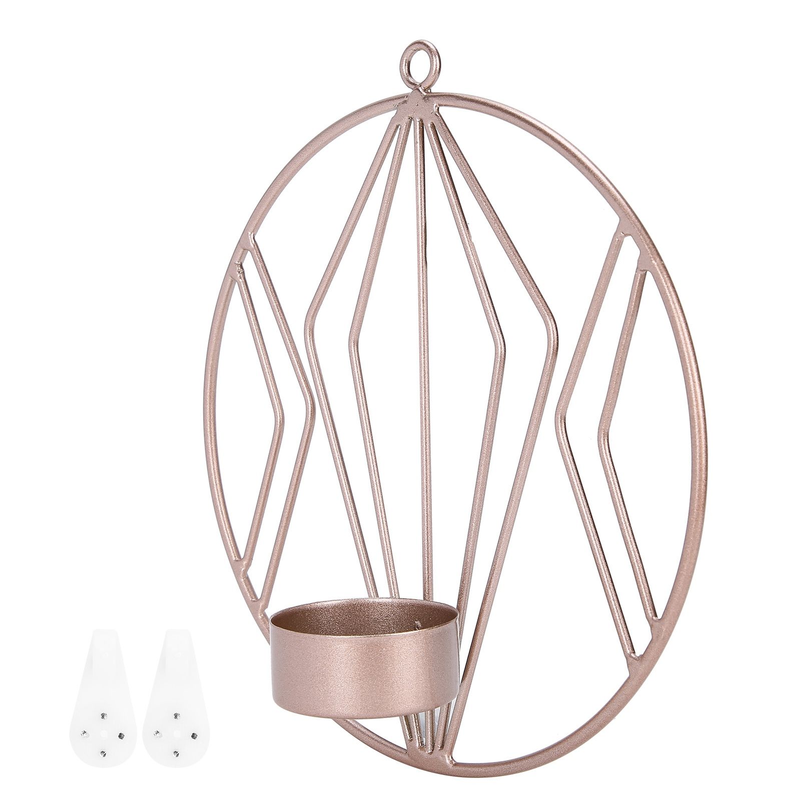 Candle Holder Innovative Geometric Round Wall Mounted Candlestick Ornament view 8