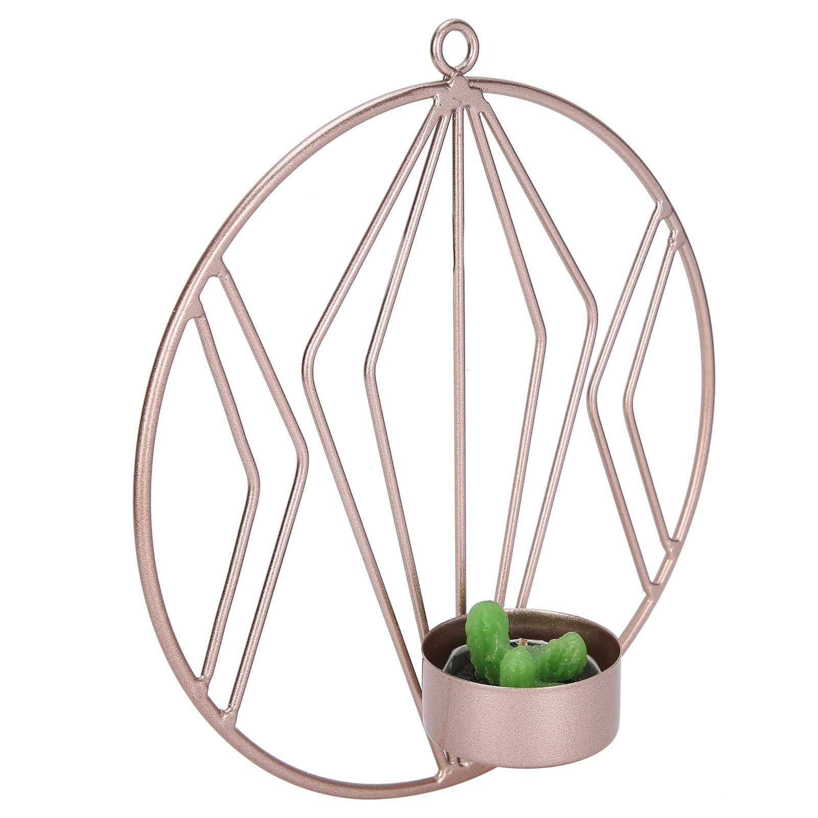 Candle Holder Innovative Geometric Round Wall Mounted Candlestick Ornament view 10