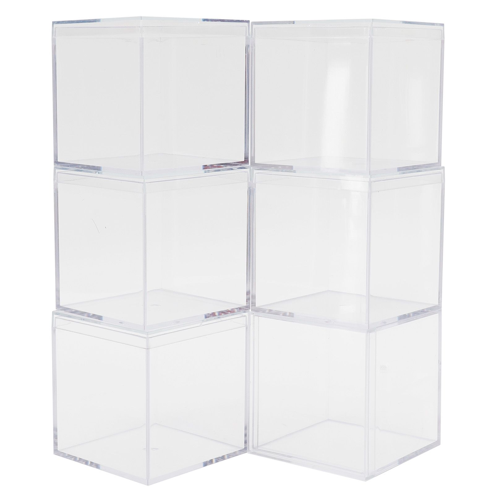 6 Set Plastic Clear Box with Separate Lid Candies Storage Containers Party
