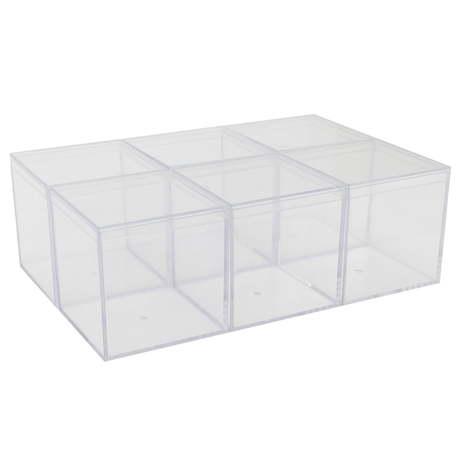 6 Set Plastic Clear Box with Separate Lid Candies Storage Containers Party view 3