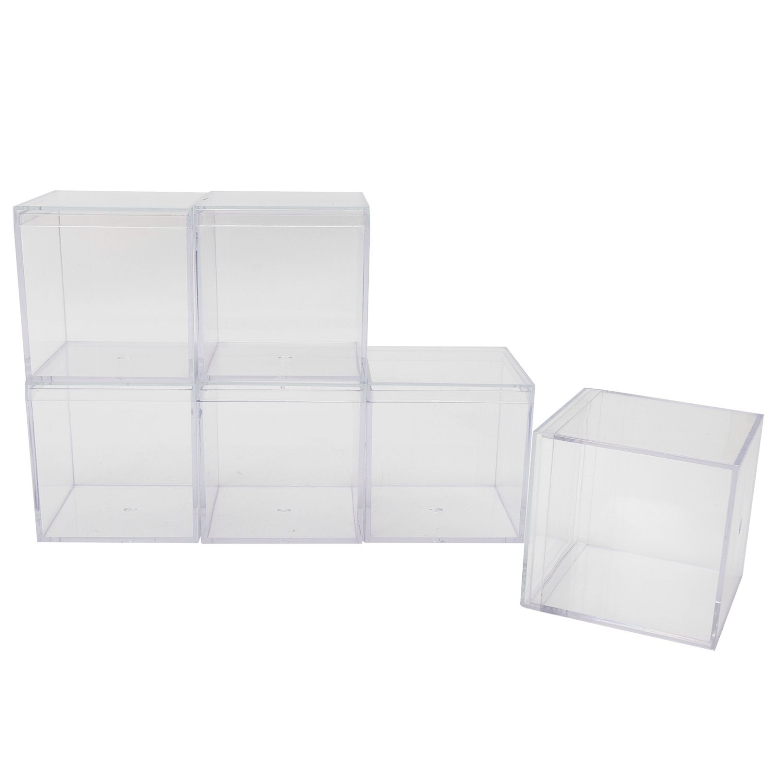 6 Set Plastic Clear Box with Separate Lid Candies Storage Containers Party view 4