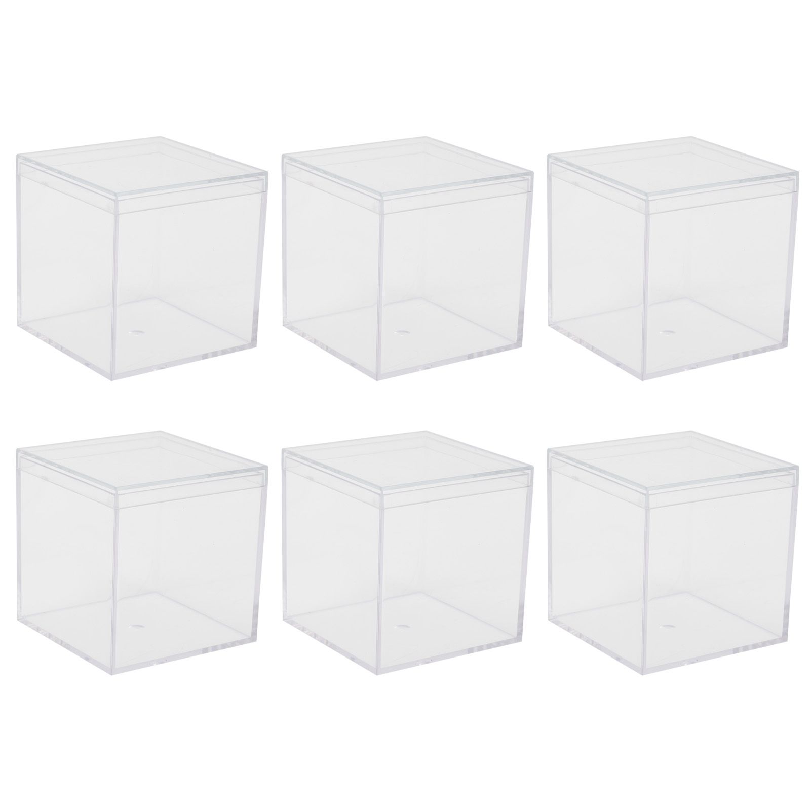 6 Set Plastic Clear Box with Separate Lid Candies Storage Containers Party view 9