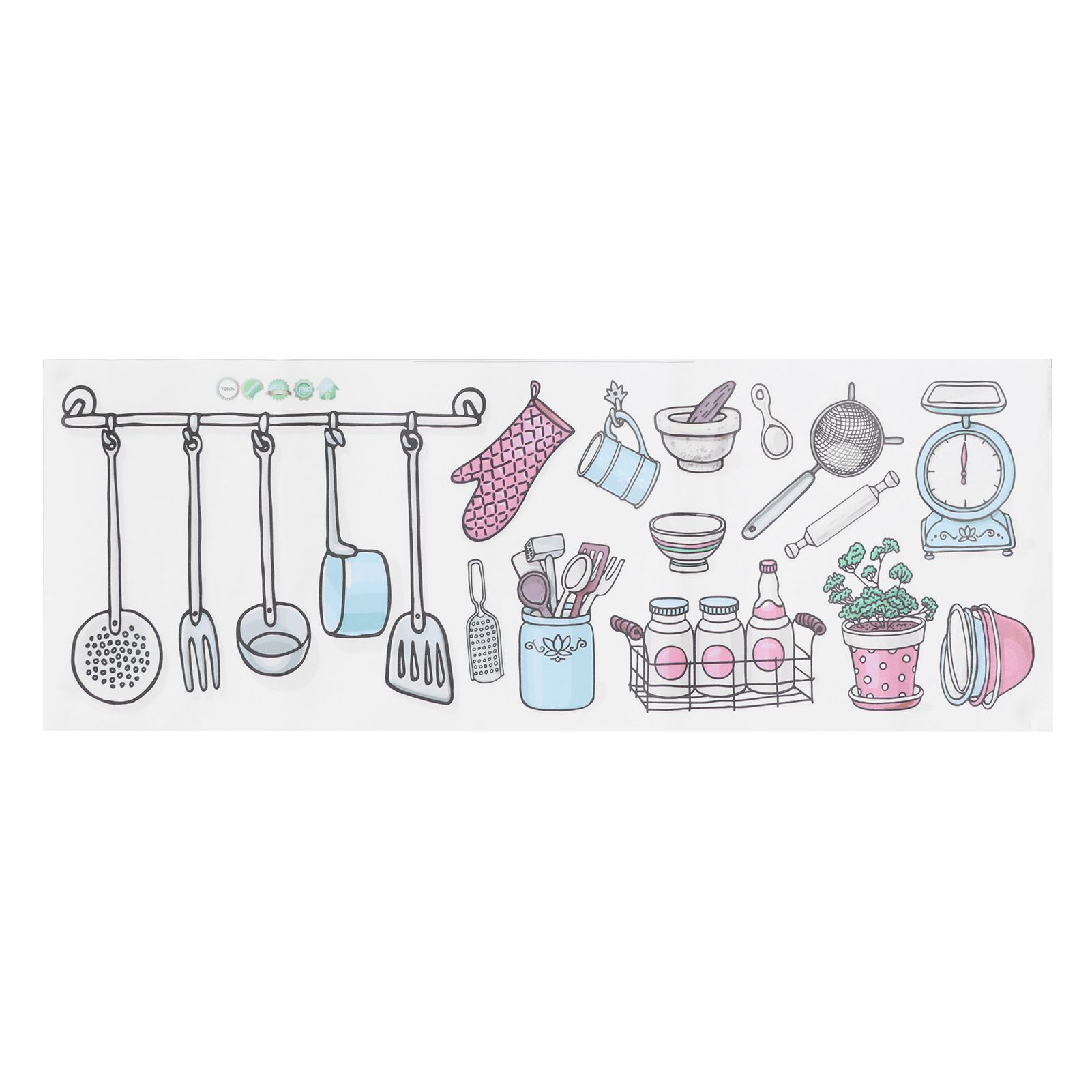 Originality Kitchen Wallpaper Self‑Adhesive Kitchenware Pattern Sticker for — image 1