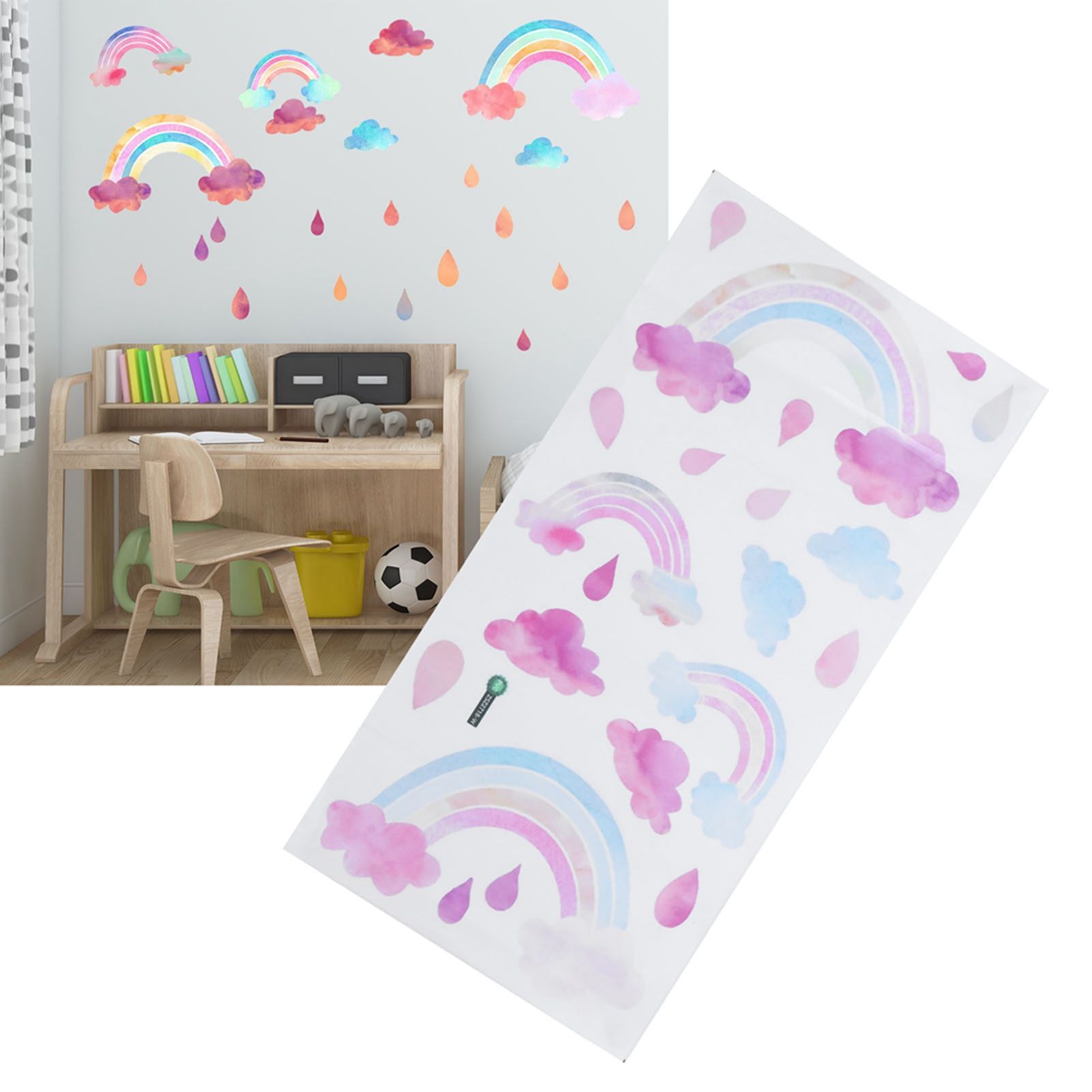 Self Adhesive Wall Sticker Cute Clouds Raindrop Pattern Decal Children's Room view 11