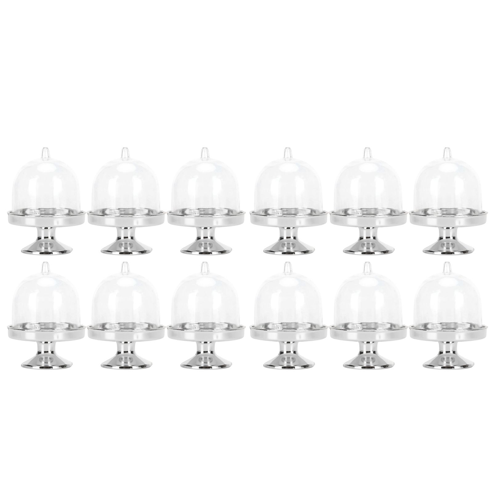 12 Set Mini Candy Box Cake Stand Cupcake Candy Display Plate with Lid Party