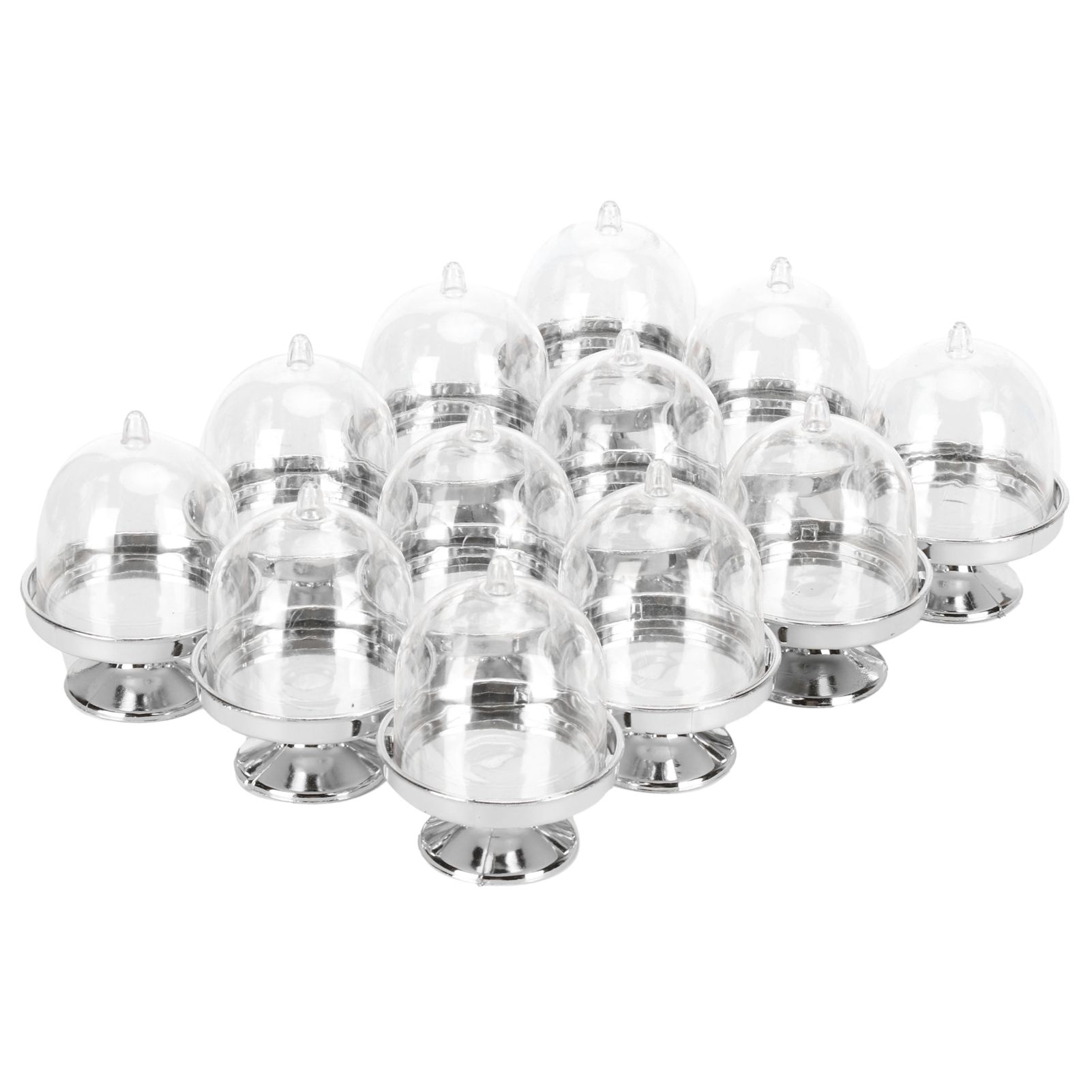 12 Set Mini Candy Box Cake Stand Cupcake Candy Display Plate with Lid Party view 6