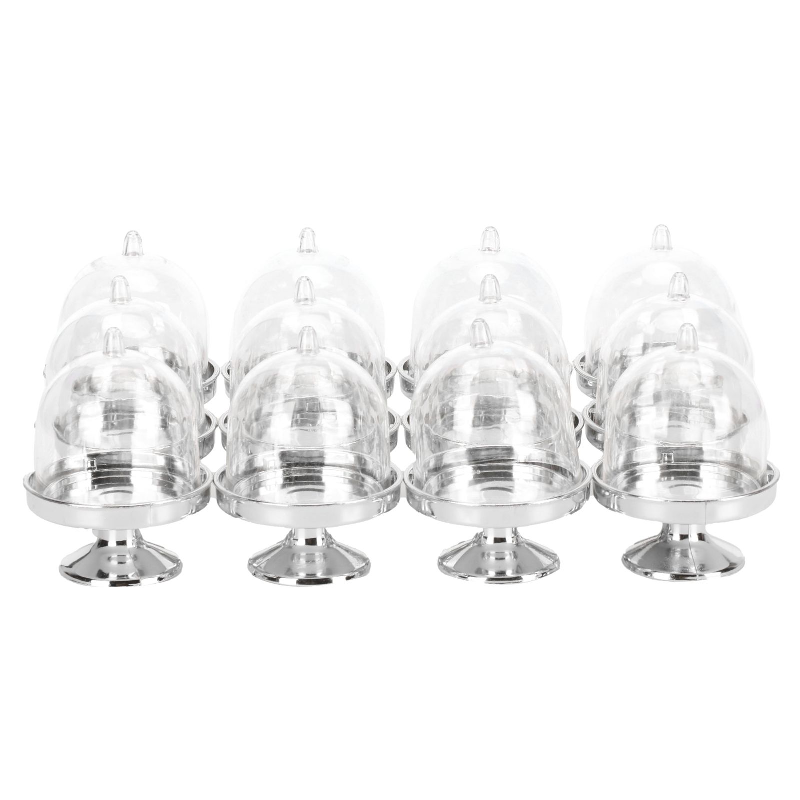 12 Set Mini Candy Box Cake Stand Cupcake Candy Display Plate with Lid Party view 7