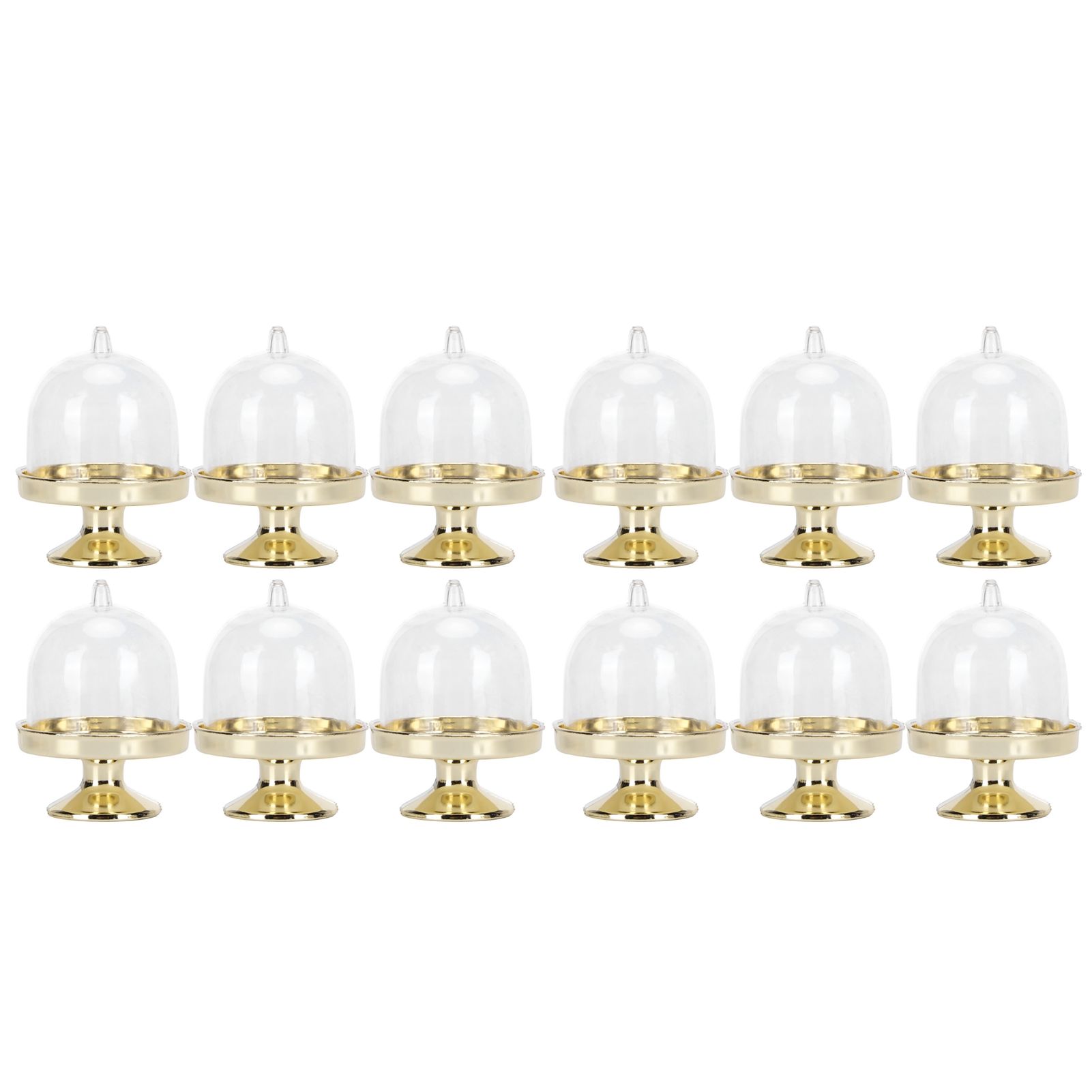 12 Set Mini Candy Box Cake Stand Cupcake Candy Display Plate with Lid Party — image 1