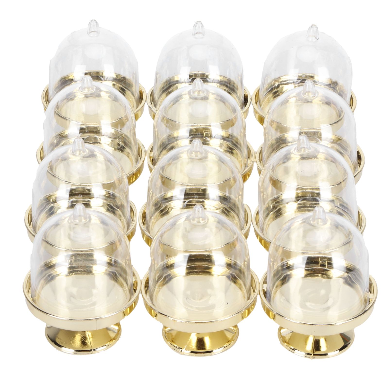 12 Set Mini Candy Box Cake Stand Cupcake Candy Display Plate with Lid Party view 6