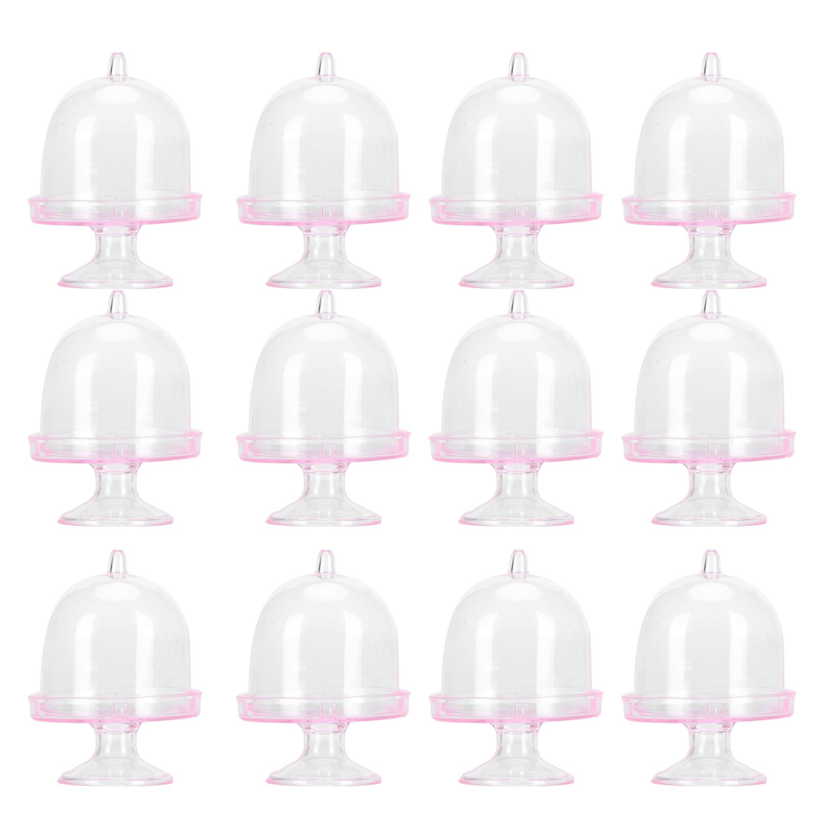 12 Set Mini Candy Box Cake Stand Cupcake Candy Display Plate with Lid Party — image 1