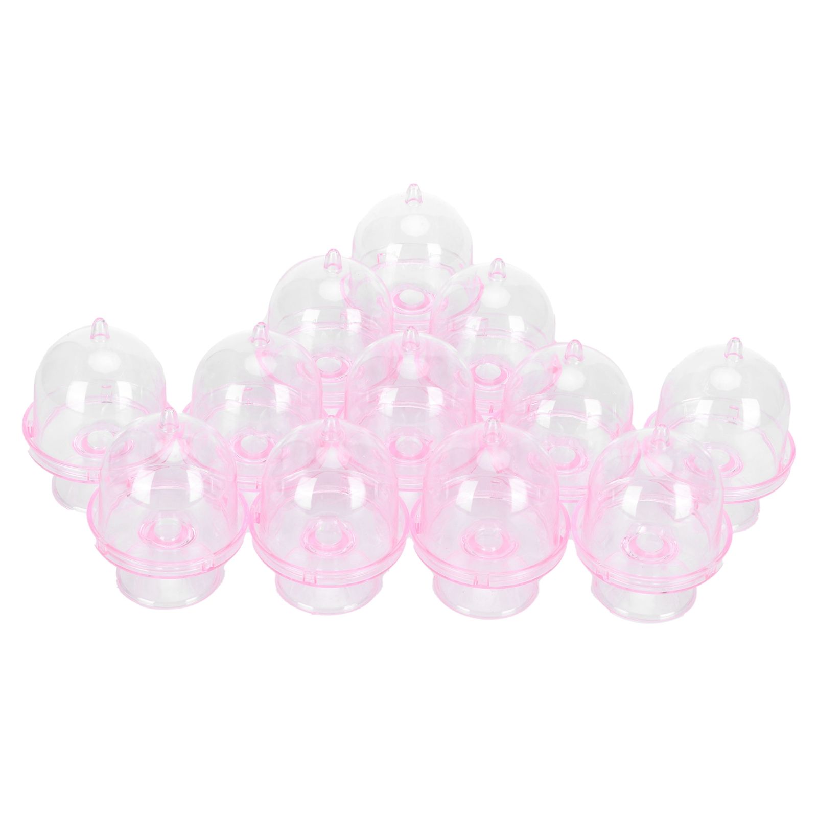 12 Set Mini Candy Box Cake Stand Cupcake Candy Display Plate with Lid Party view 2