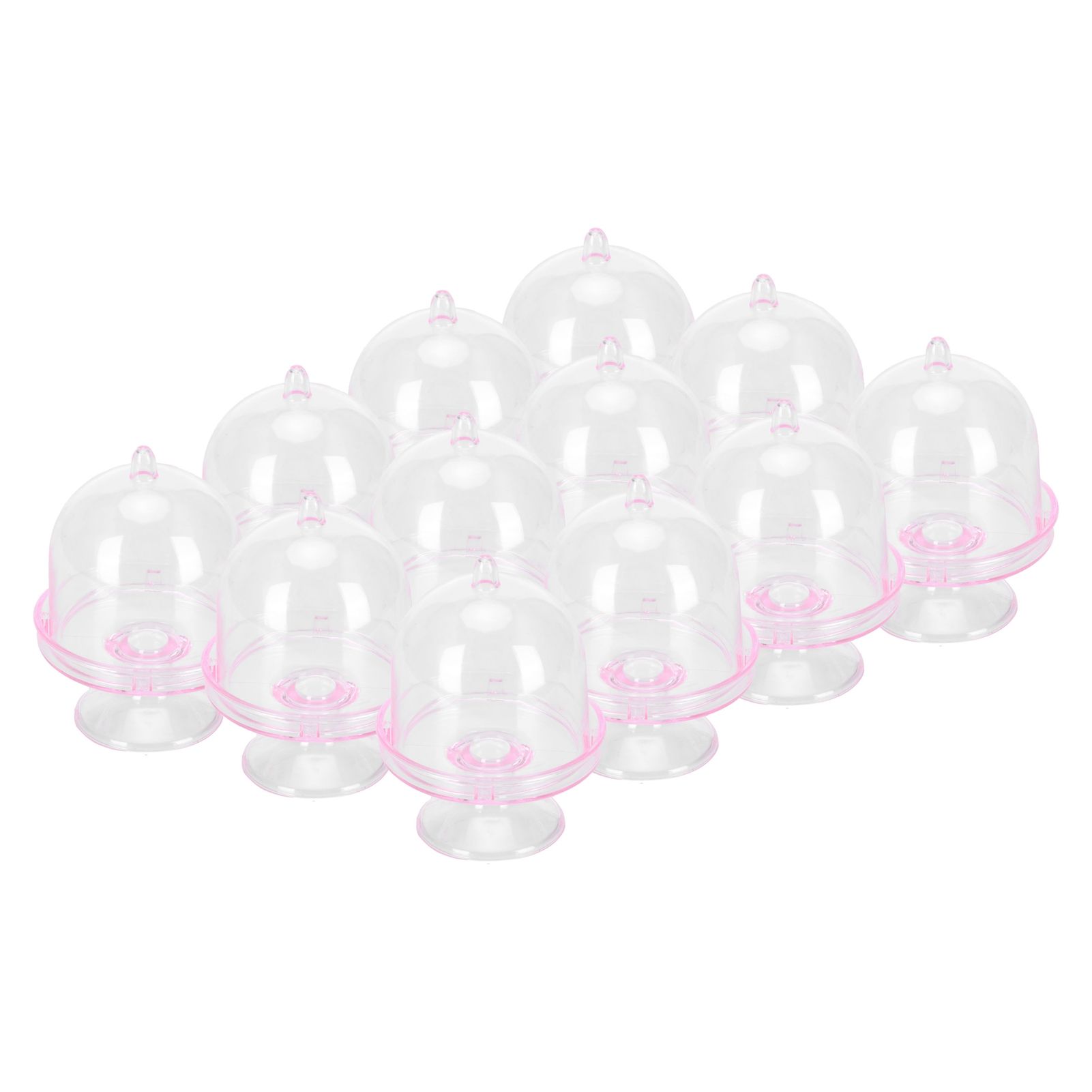 12 Set Mini Candy Box Cake Stand Cupcake Candy Display Plate with Lid Party view 4