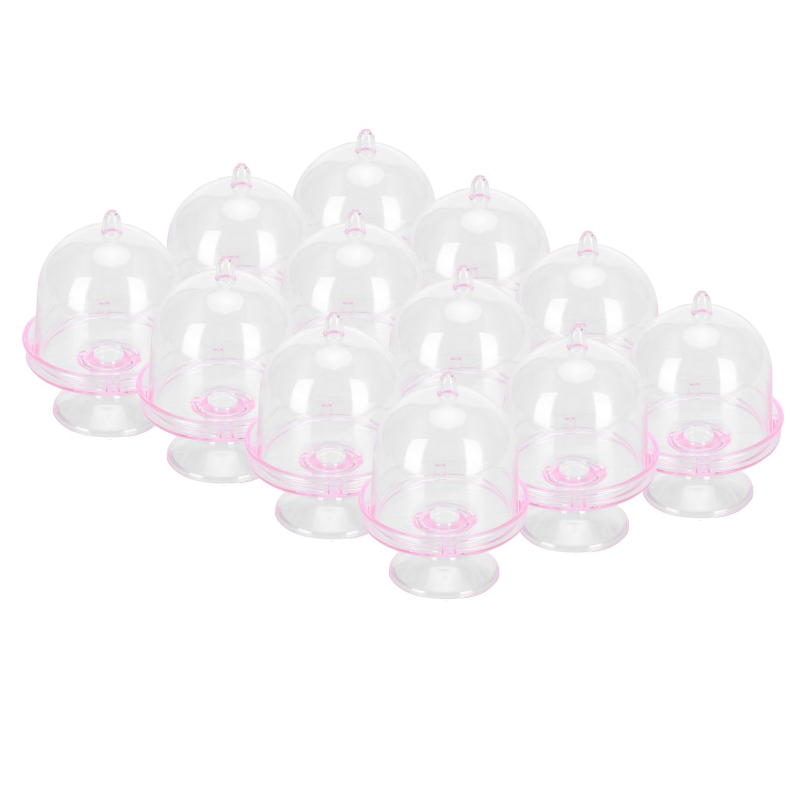 12 Set Mini Candy Box Cake Stand Cupcake Candy Display Plate with Lid Party view 5