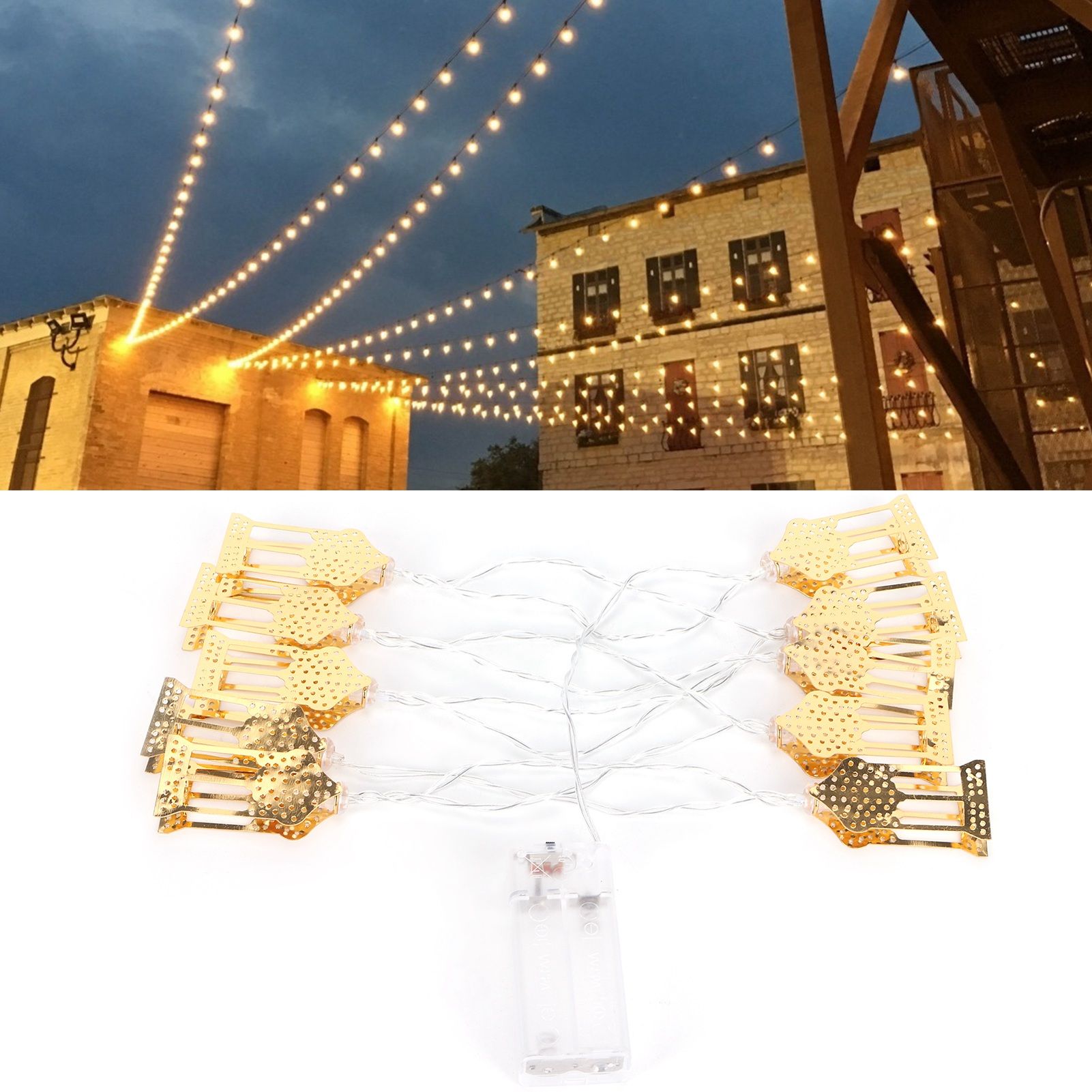 1.5m String Light Muslim Innovative Wrought Iron Ramadan Decoration Ornament Gold view 11