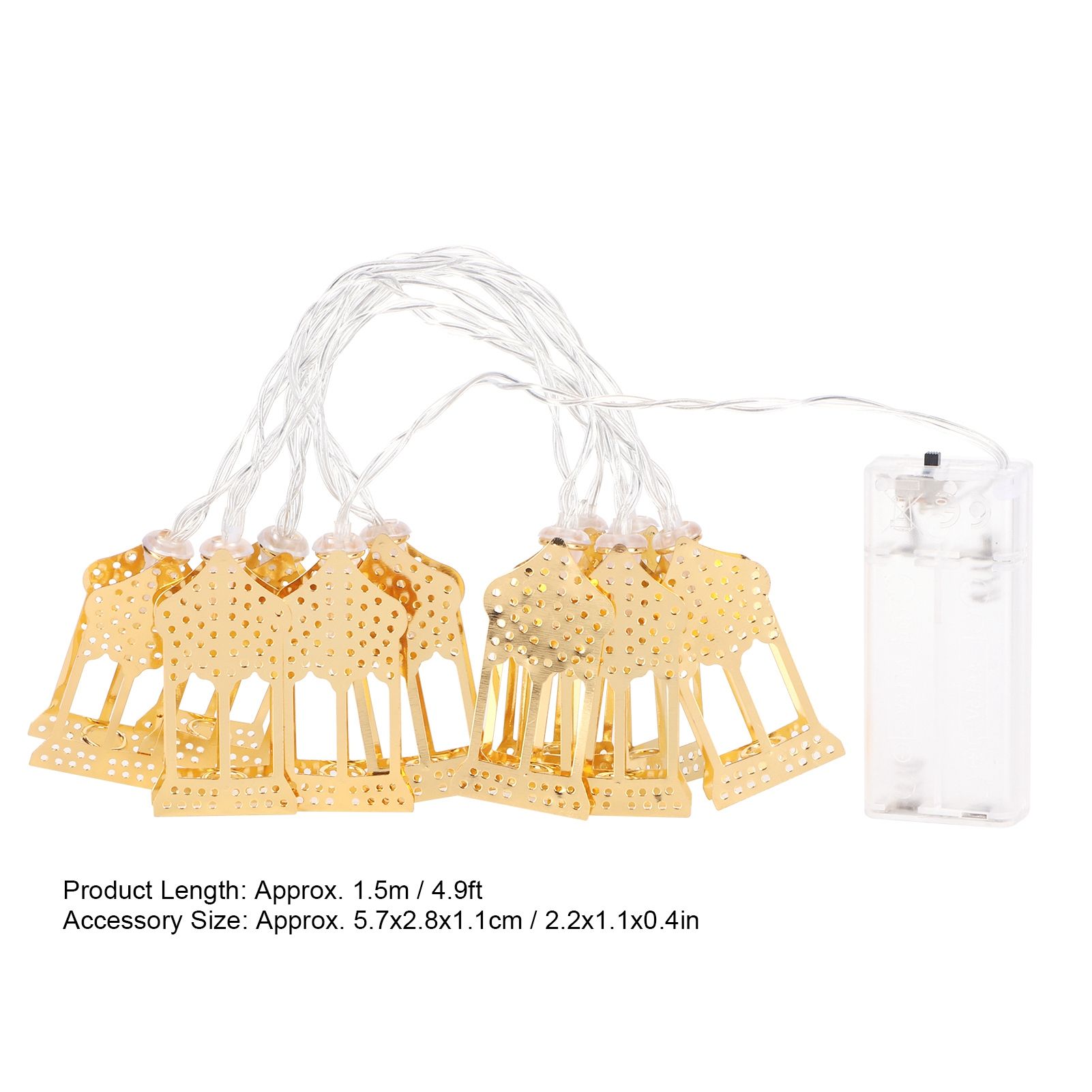 1.5m String Light Muslim Innovative Wrought Iron Ramadan Decoration Ornament Gold view 15