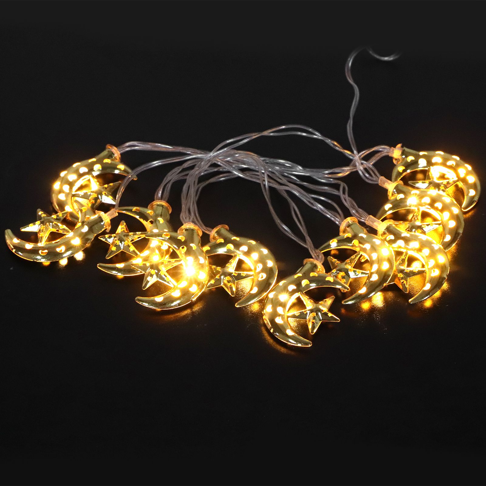 LED Light String Hollow Moon Star Shape Lamp Muslim Ramadan Festive Decoration view 15