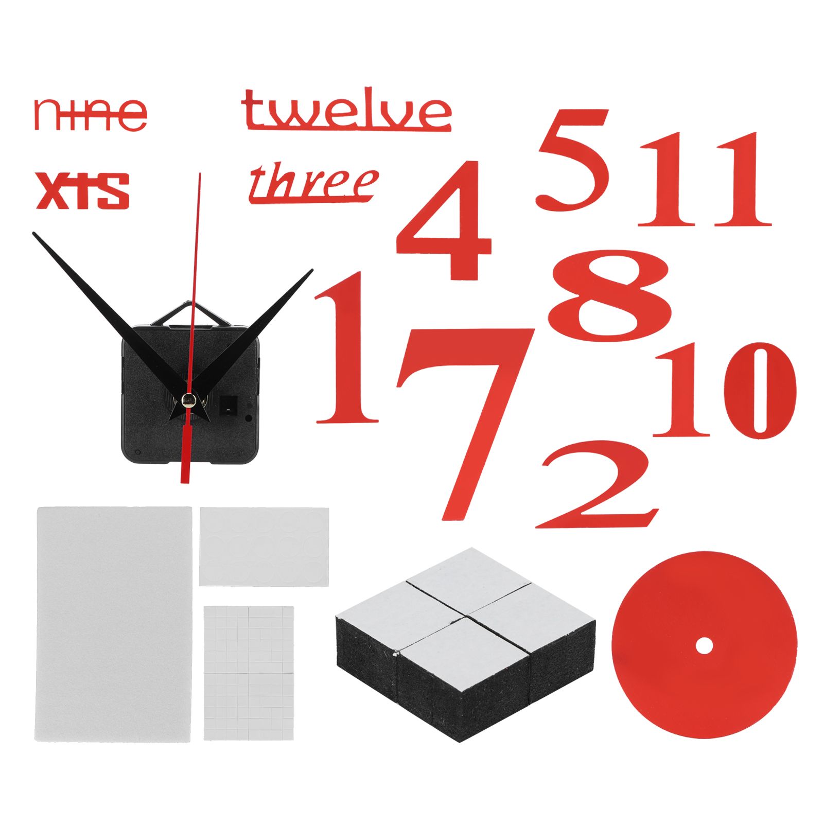 Modern DIY Digital Wall Clock Sticker Decals for Home Living Room Office view 2