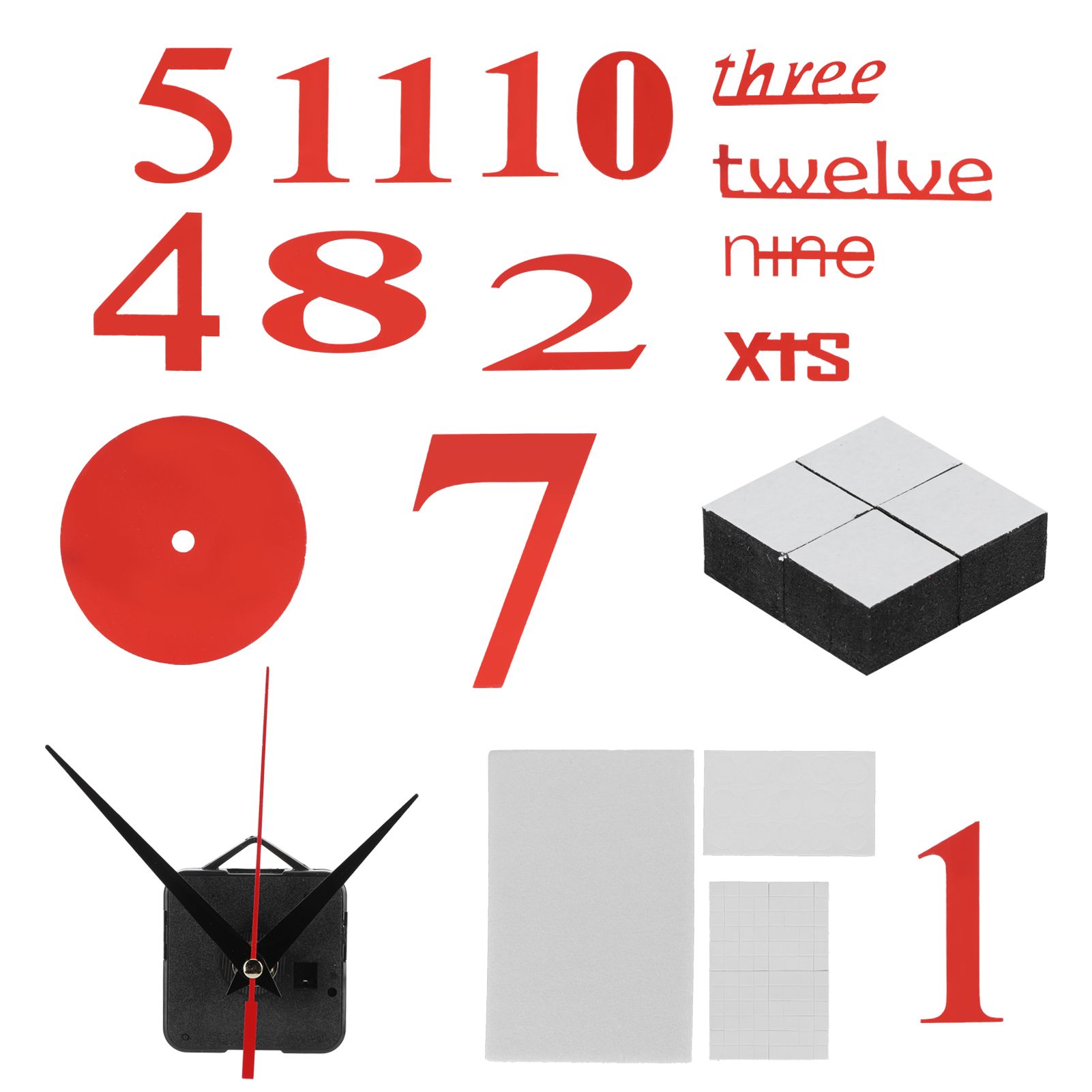 Modern DIY Digital Wall Clock Sticker Decals for Home Living Room Office view 3
