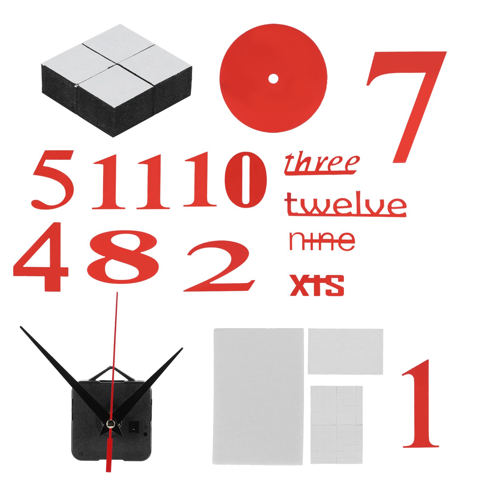 Modern DIY Digital Wall Clock Sticker Decals for Home Living Room Office view 4