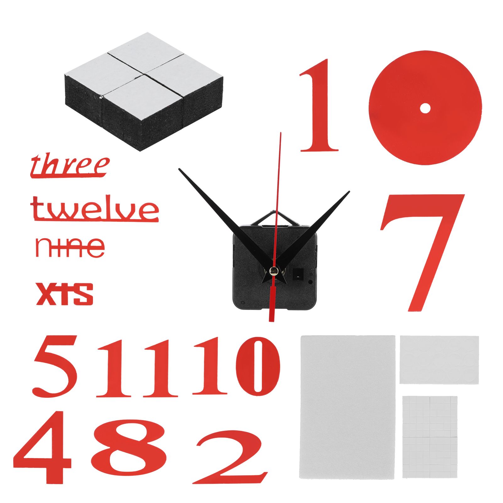 Modern DIY Digital Wall Clock Sticker Decals for Home Living Room Office view 5