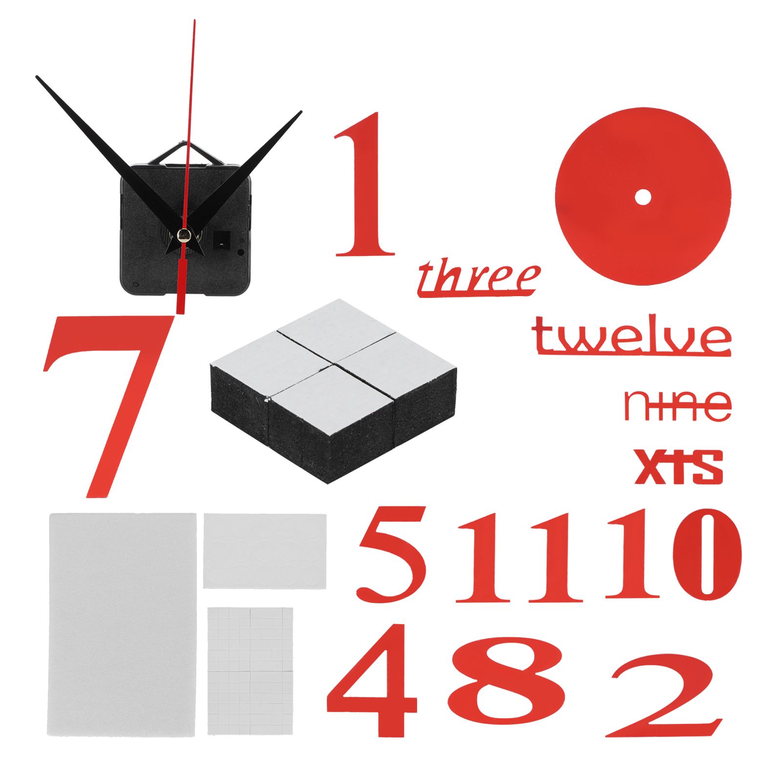Modern DIY Digital Wall Clock Sticker Decals for Home Living Room Office view 6