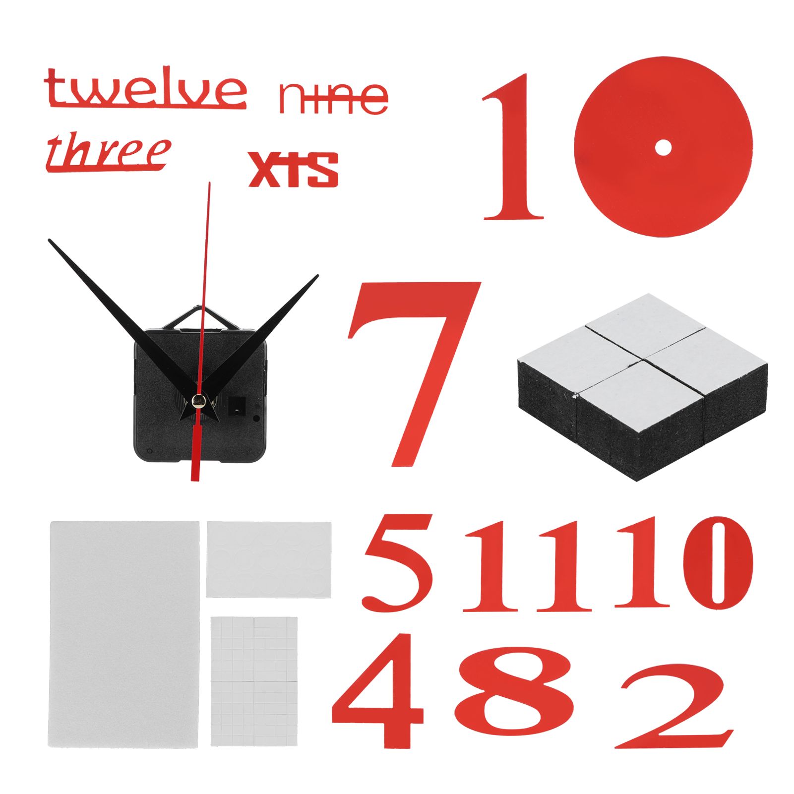 Modern DIY Digital Wall Clock Sticker Decals for Home Living Room Office view 7