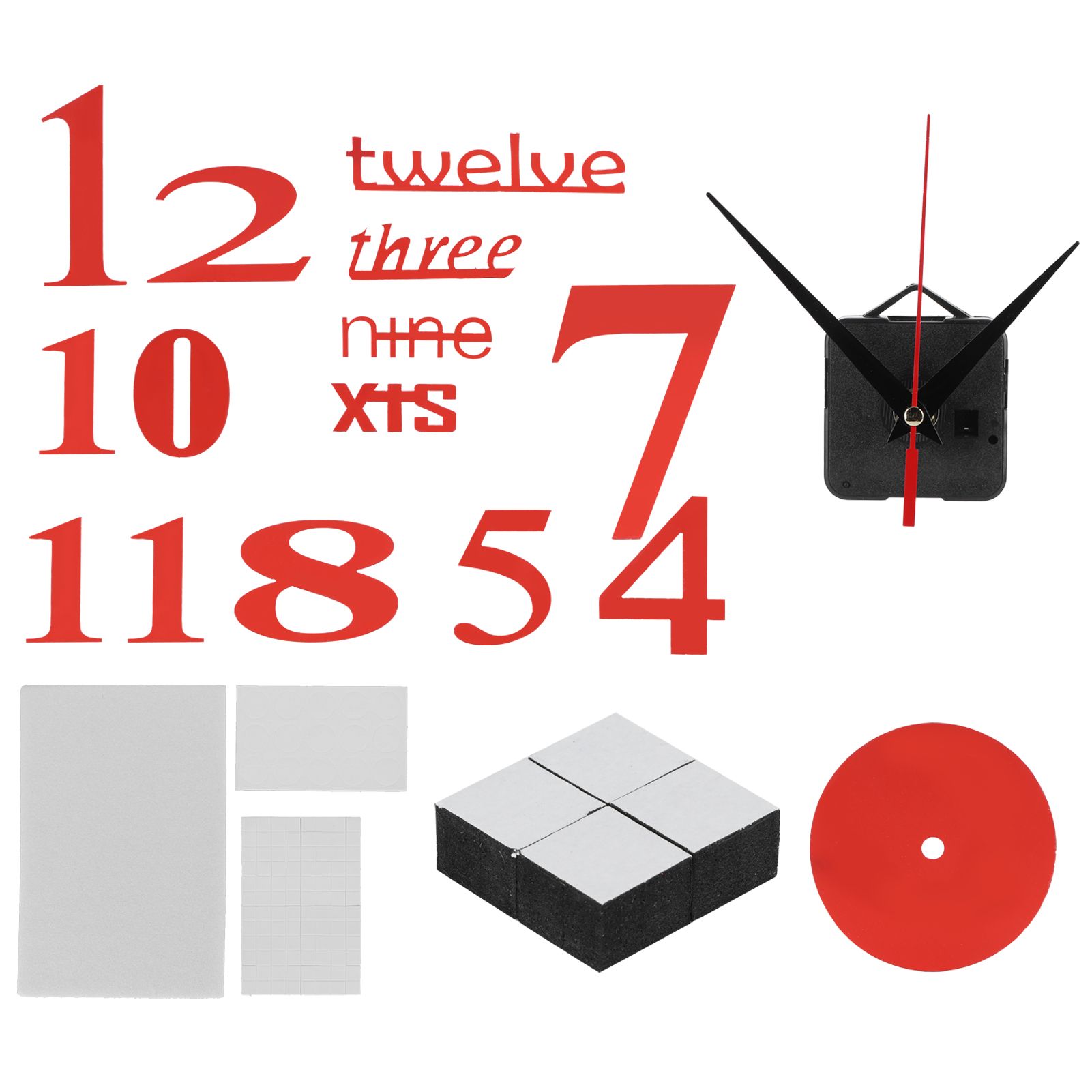 Modern DIY Digital Wall Clock Sticker Decals for Home Living Room Office view 8