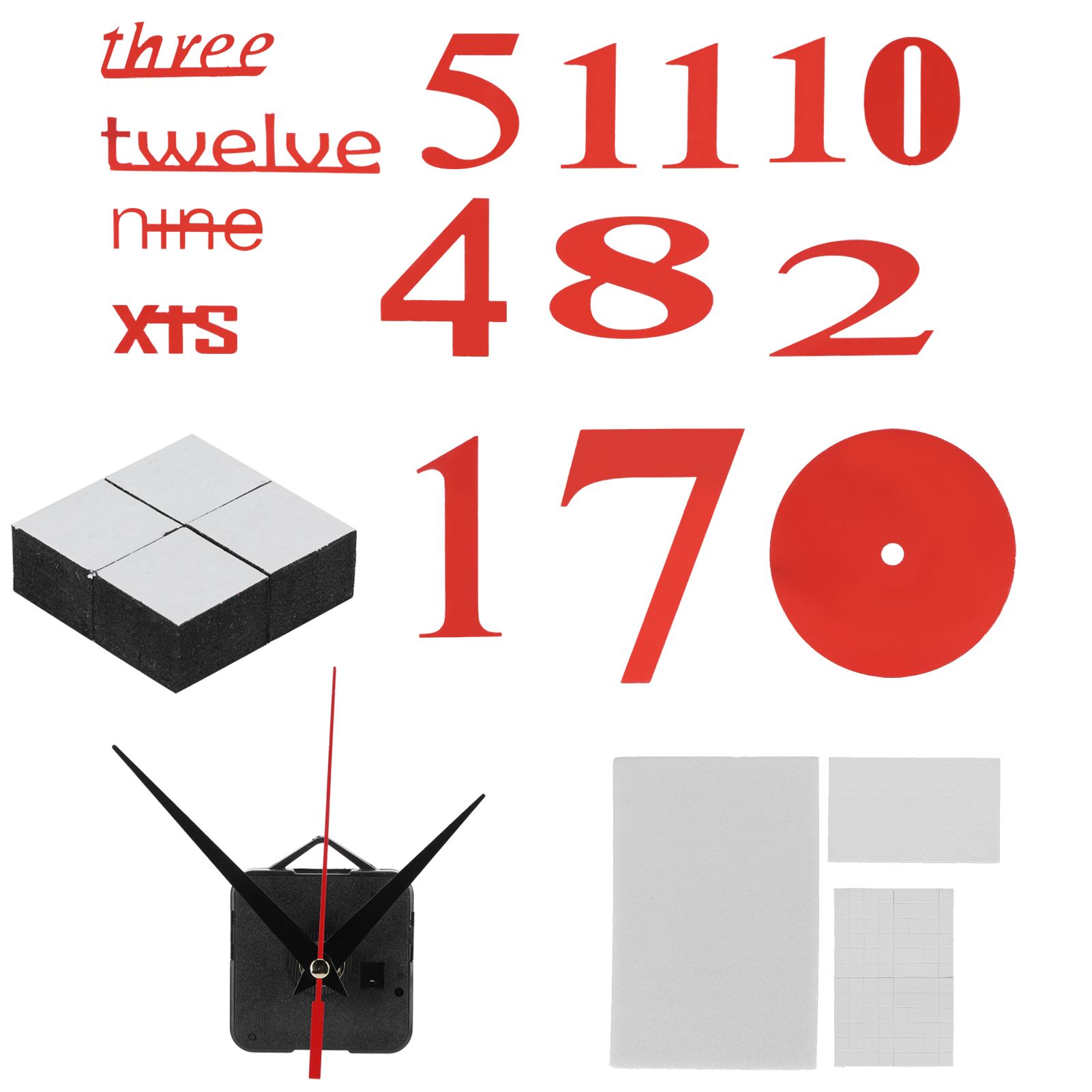 Modern DIY Digital Wall Clock Sticker Decals for Home Living Room Office view 9