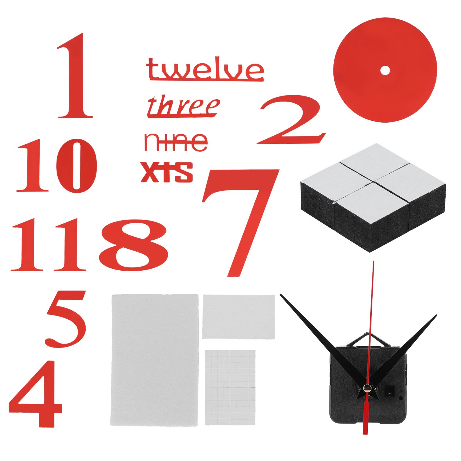 Modern DIY Digital Wall Clock Sticker Decals for Home Living Room Office view 10