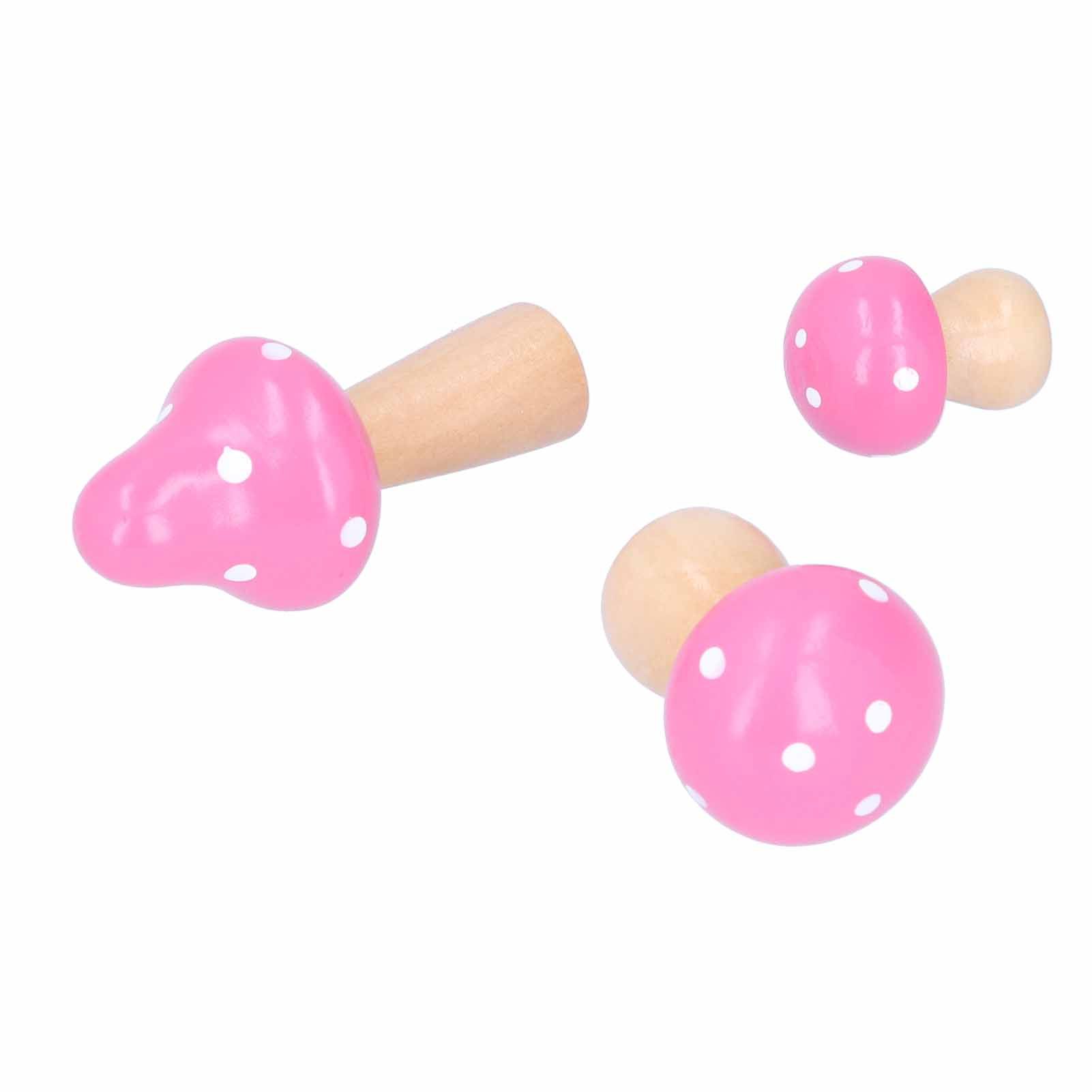 3Pcs/Set Mushroom Crafts Innovative Cute Wooden Ornaments Home Office Desktop view 6