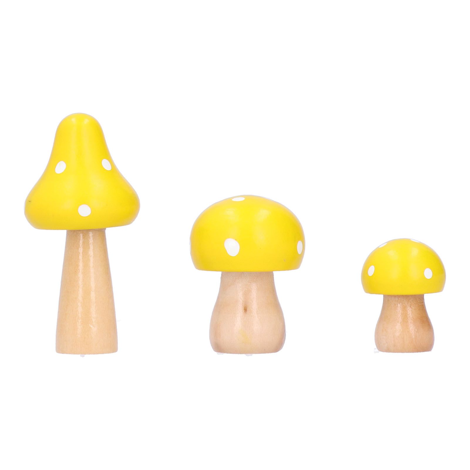 3Pcs/Set Mushroom Crafts Innovative Cute Wooden Ornaments Home Office Desktop