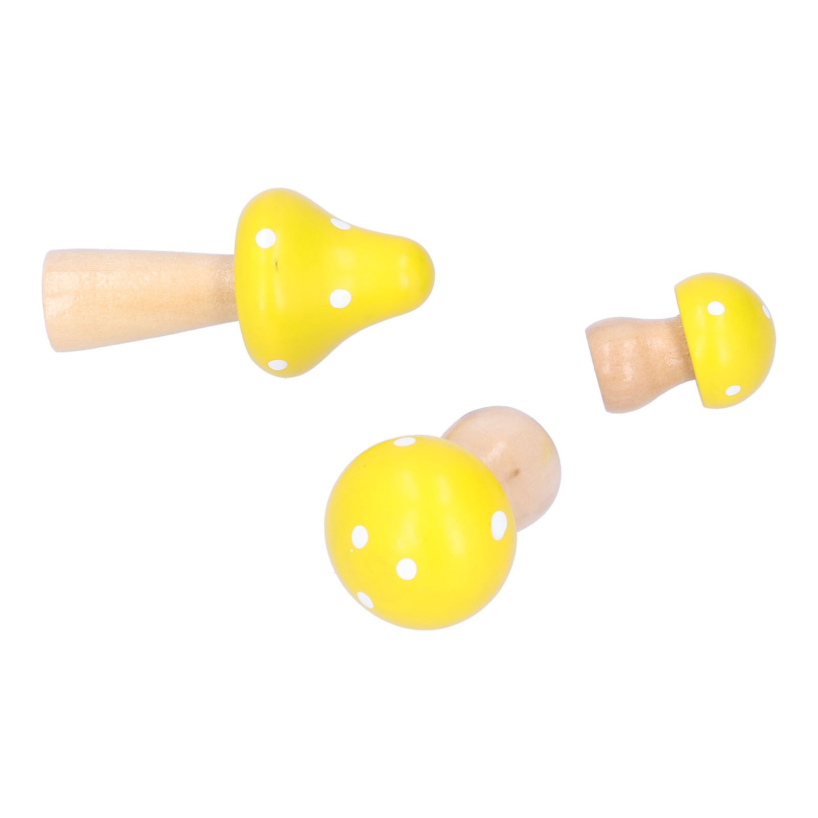 3Pcs/Set Mushroom Crafts Innovative Cute Wooden Ornaments Home Office Desktop view 2