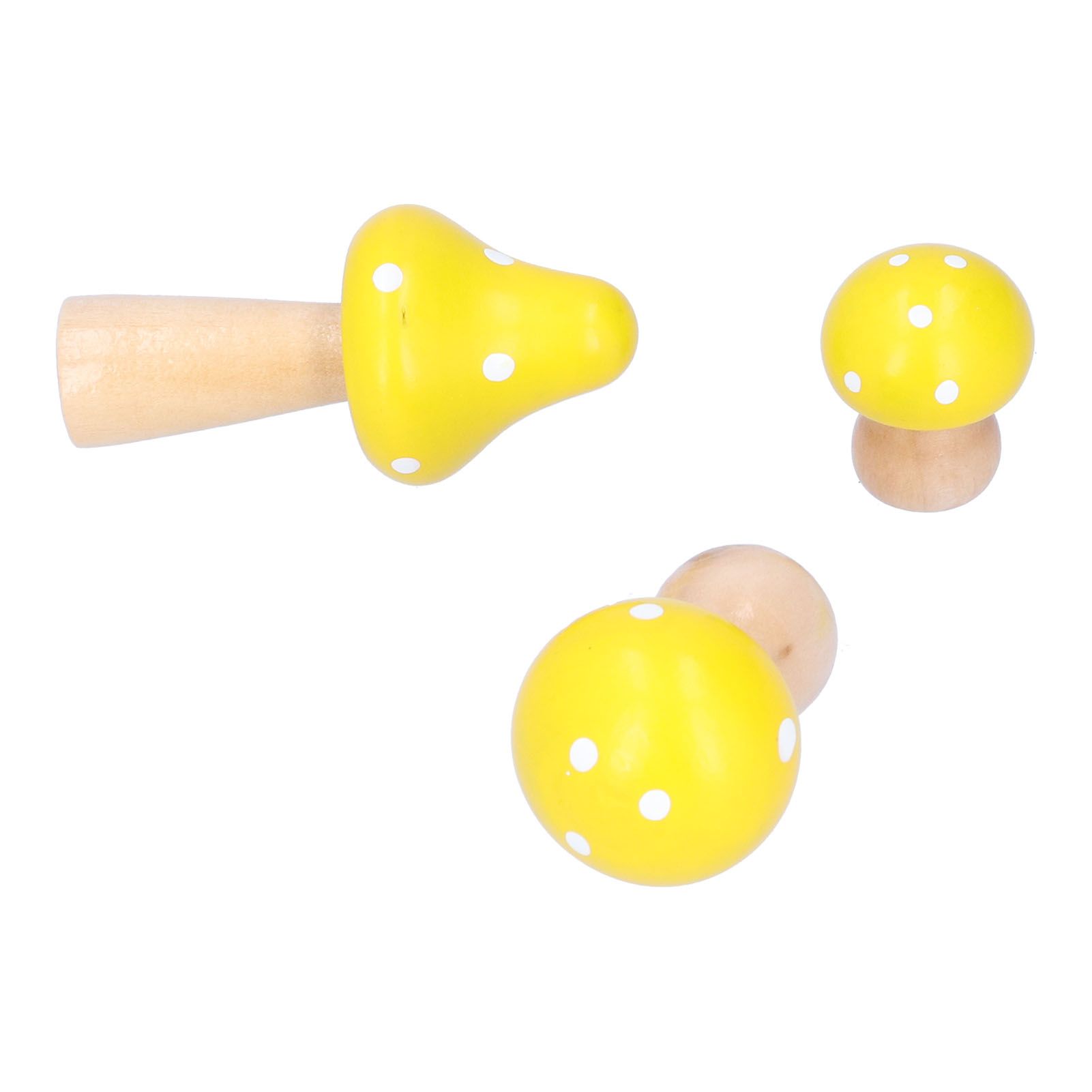 3Pcs/Set Mushroom Crafts Innovative Cute Wooden Ornaments Home Office Desktop view 3