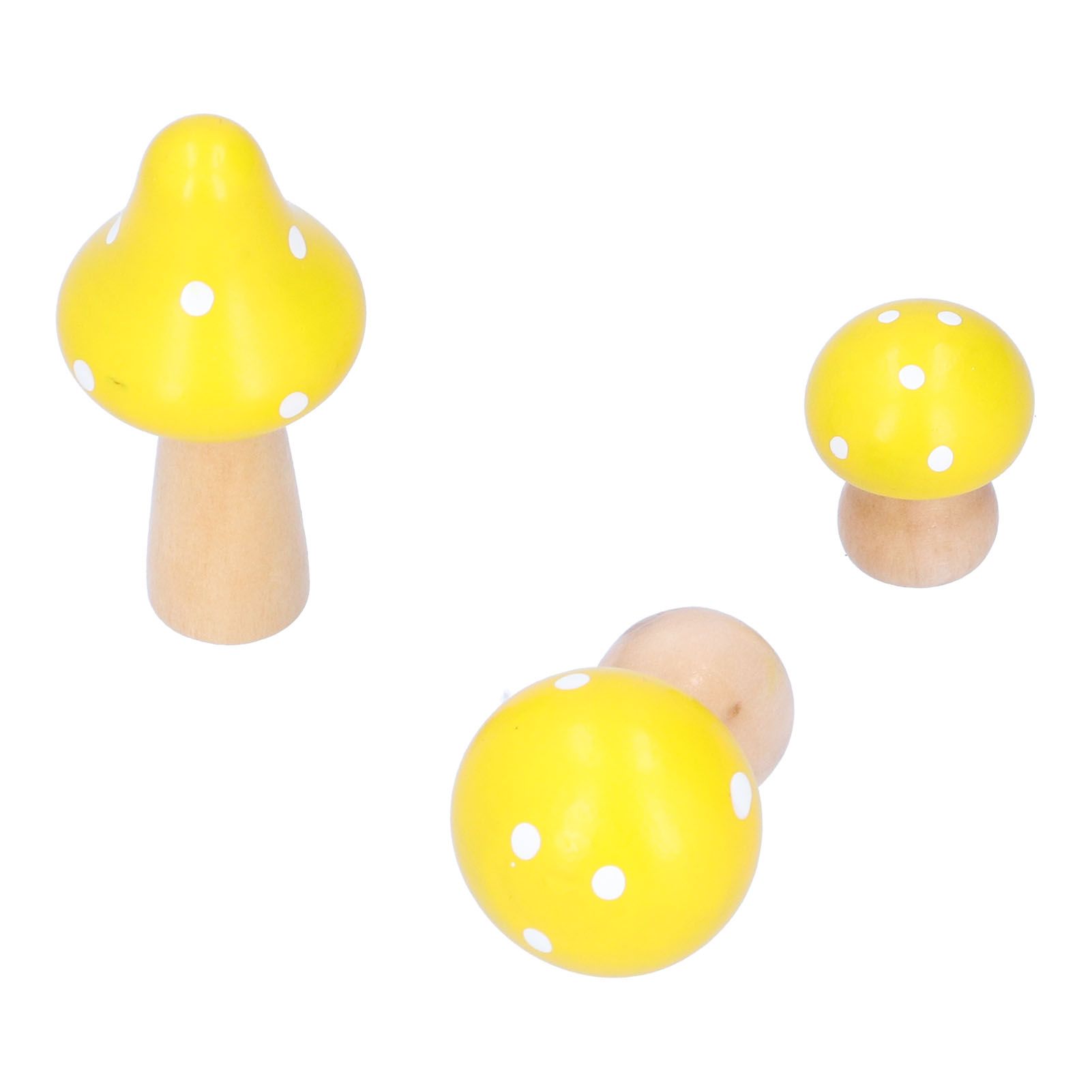 3Pcs/Set Mushroom Crafts Innovative Cute Wooden Ornaments Home Office Desktop view 4