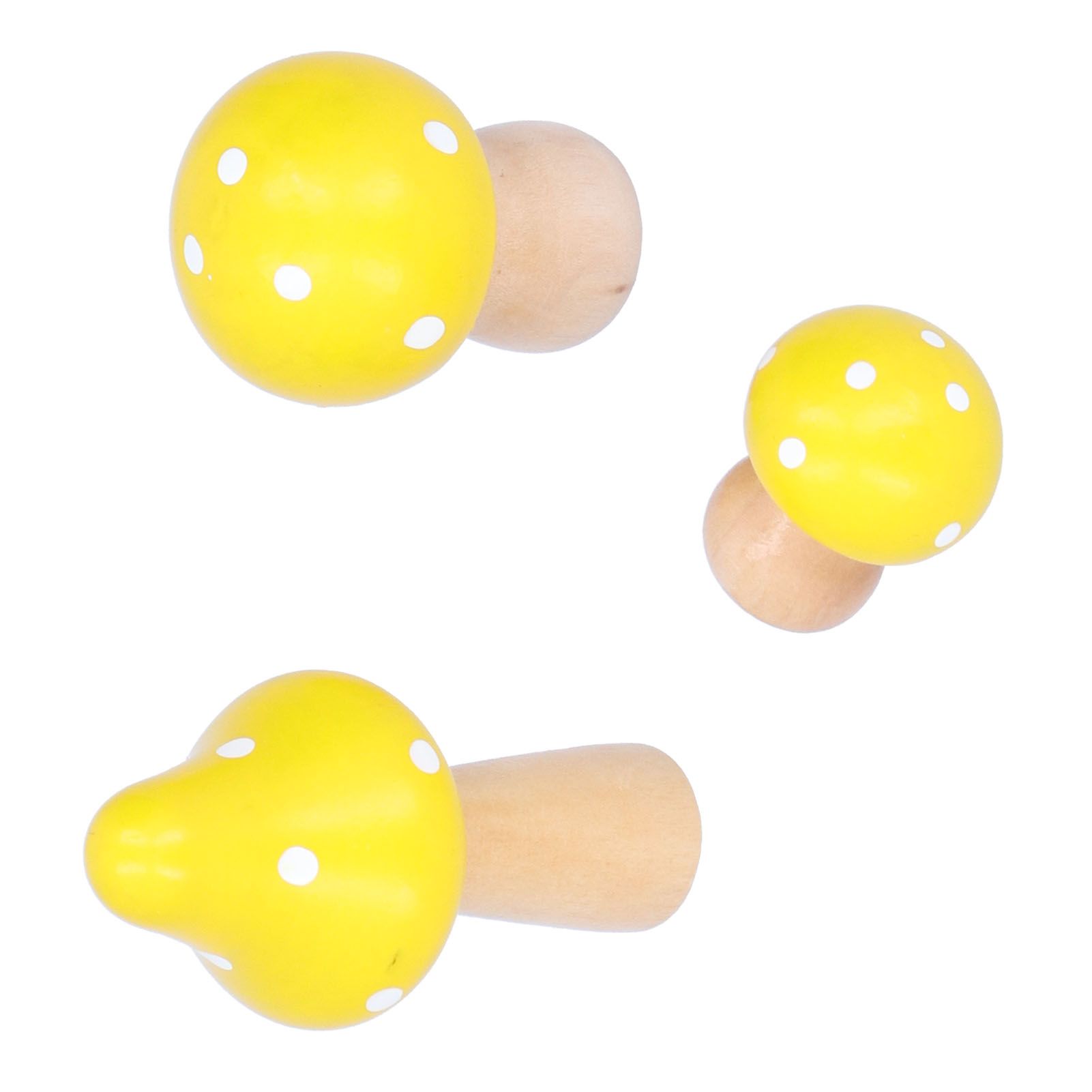 3Pcs/Set Mushroom Crafts Innovative Cute Wooden Ornaments Home Office Desktop view 5