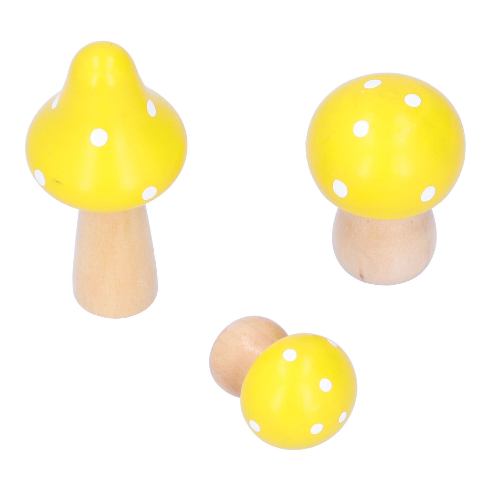 3Pcs/Set Mushroom Crafts Innovative Cute Wooden Ornaments Home Office Desktop view 6