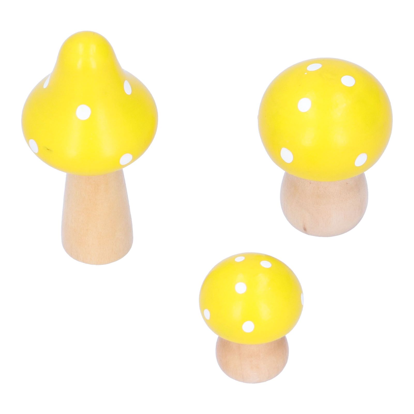 3Pcs/Set Mushroom Crafts Innovative Cute Wooden Ornaments Home Office Desktop view 7
