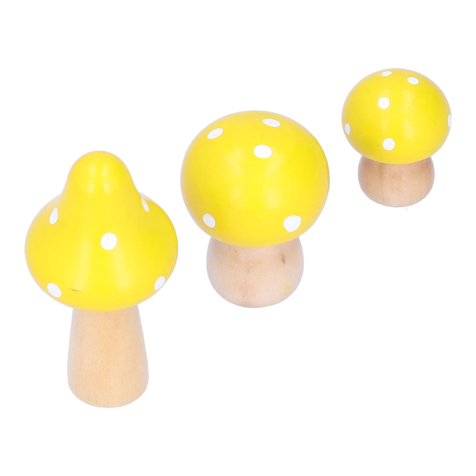 3Pcs/Set Mushroom Crafts Innovative Cute Wooden Ornaments Home Office Desktop view 8