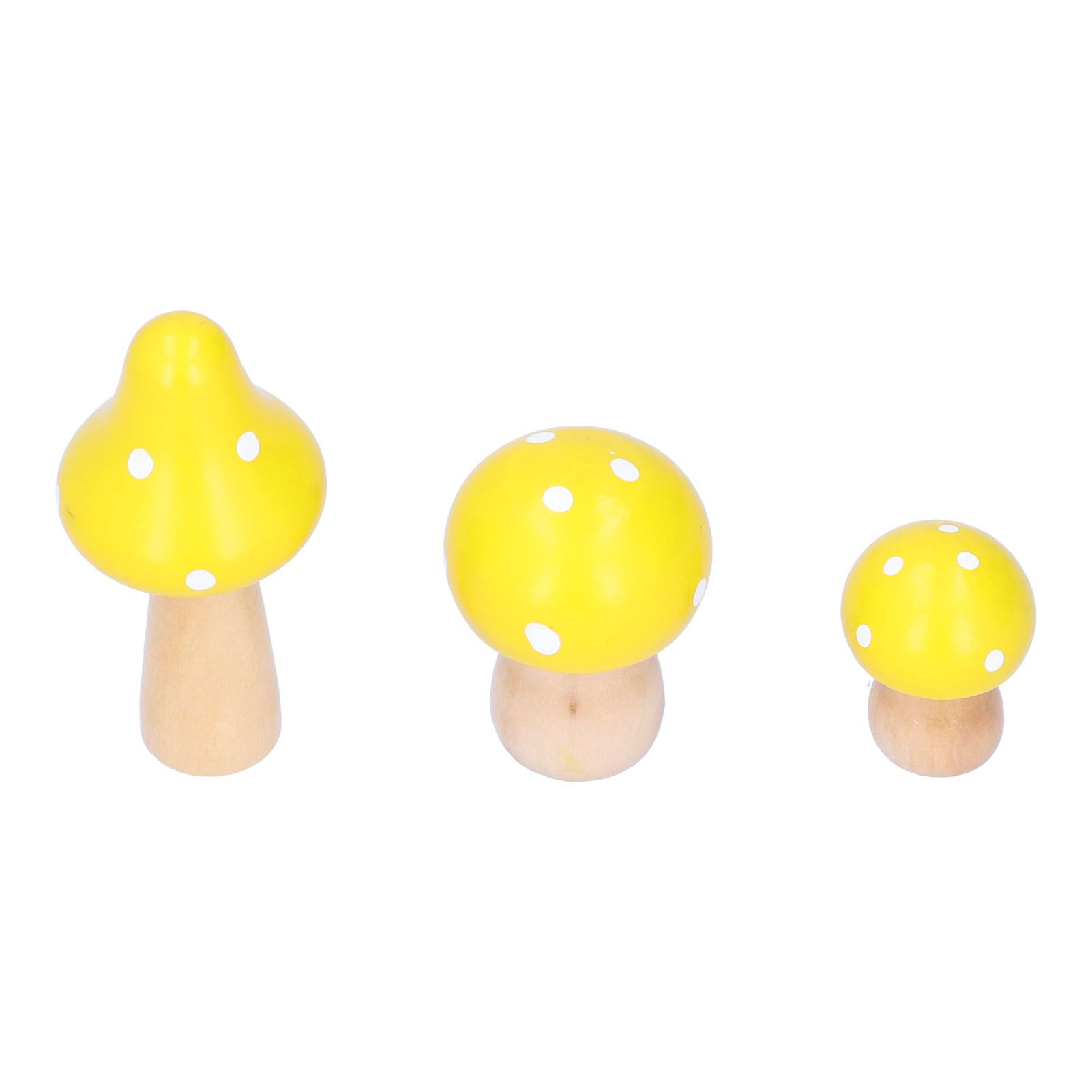 3Pcs/Set Mushroom Crafts Innovative Cute Wooden Ornaments Home Office Desktop view 10