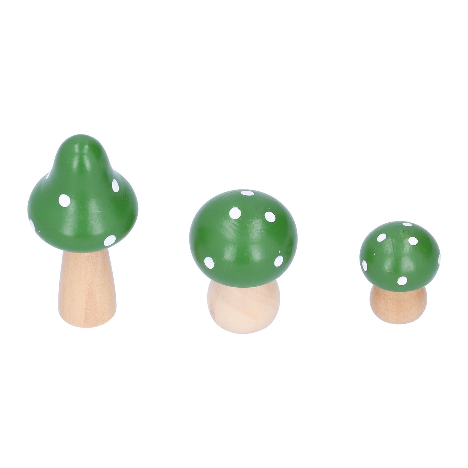 3Pcs/Set Mushroom Crafts Innovative Cute Wooden Ornaments Home Office Desktop view 2