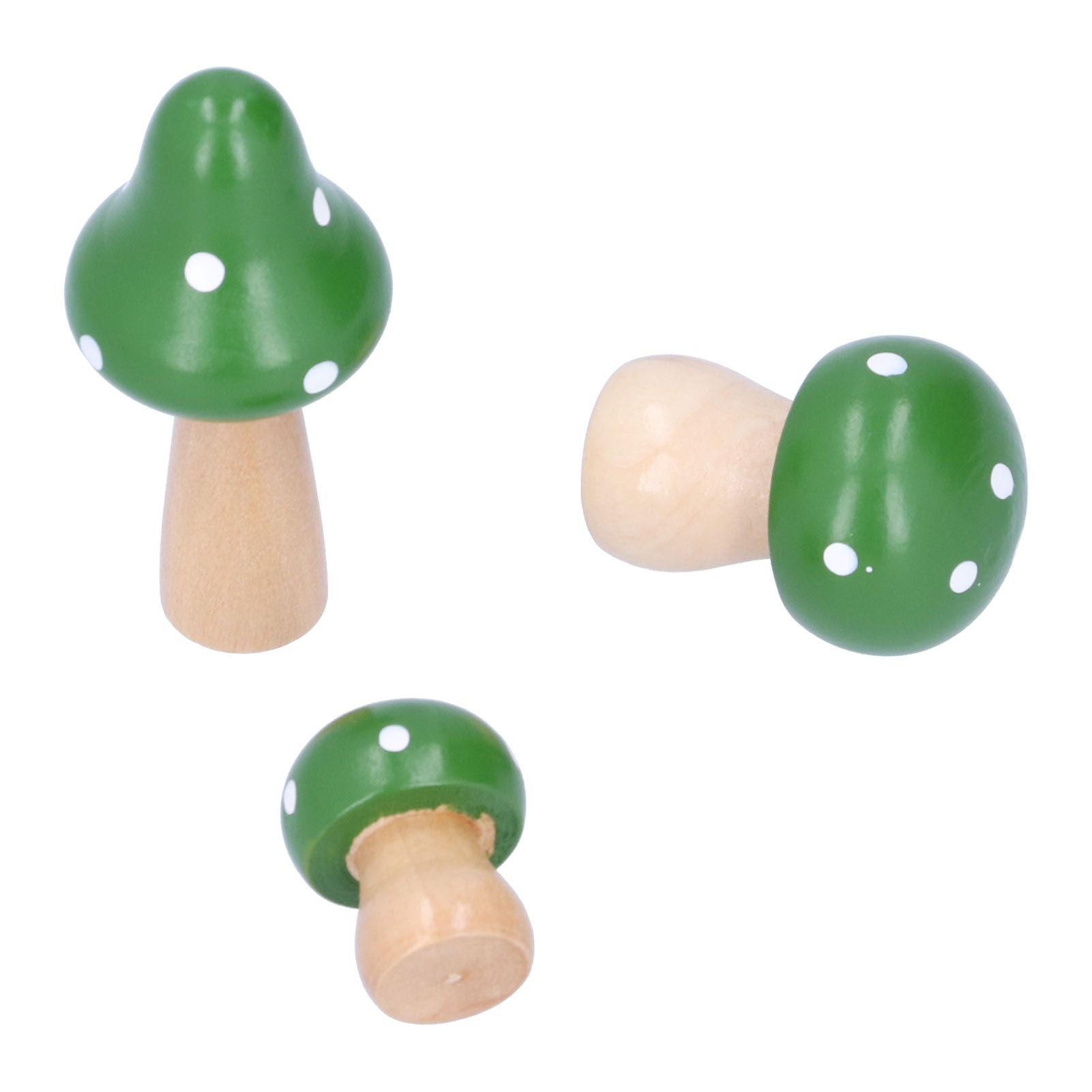 3Pcs/Set Mushroom Crafts Innovative Cute Wooden Ornaments Home Office Desktop view 3