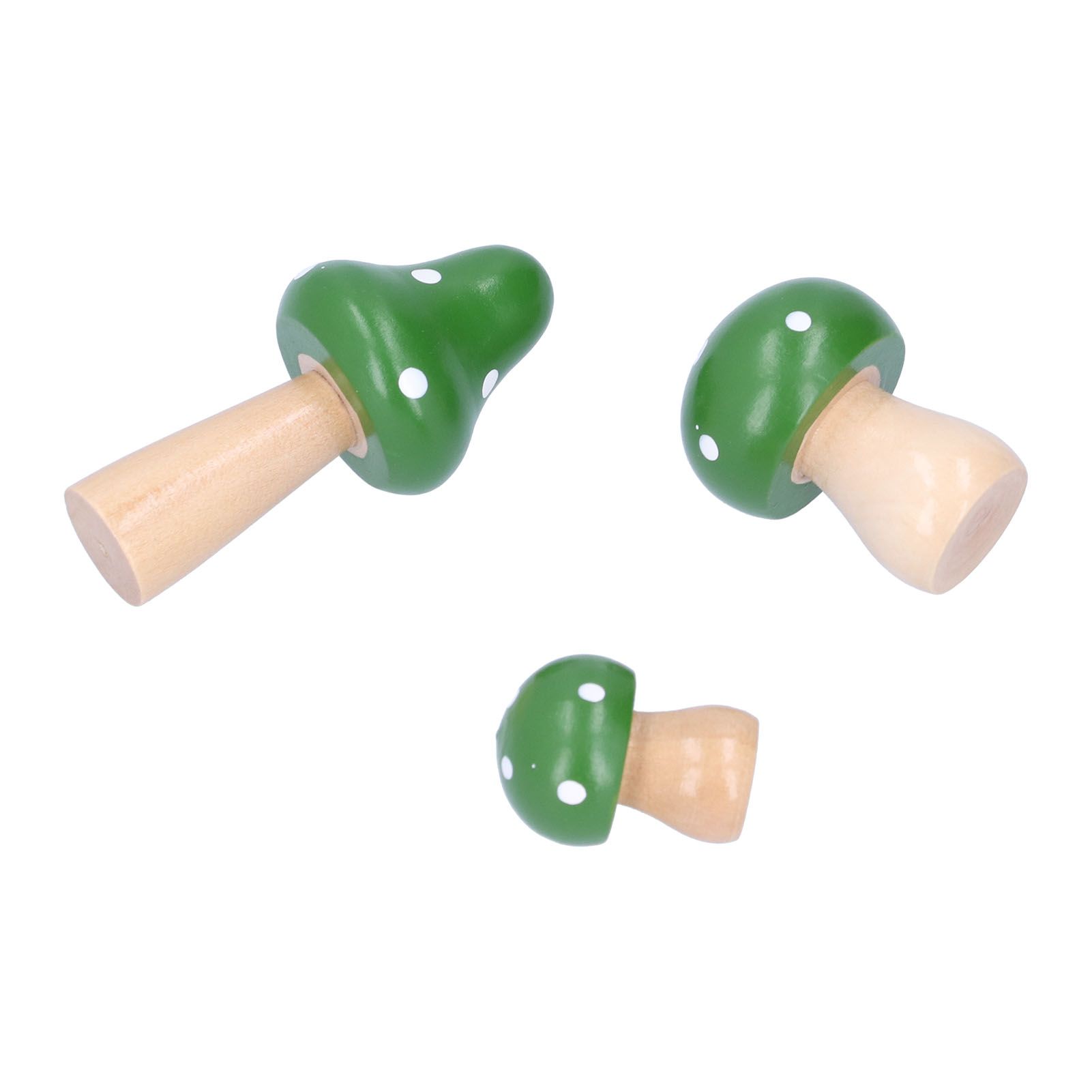 3Pcs/Set Mushroom Crafts Innovative Cute Wooden Ornaments Home Office Desktop view 4
