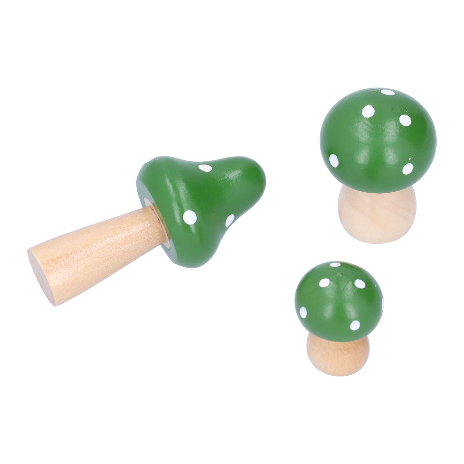 3Pcs/Set Mushroom Crafts Innovative Cute Wooden Ornaments Home Office Desktop view 5