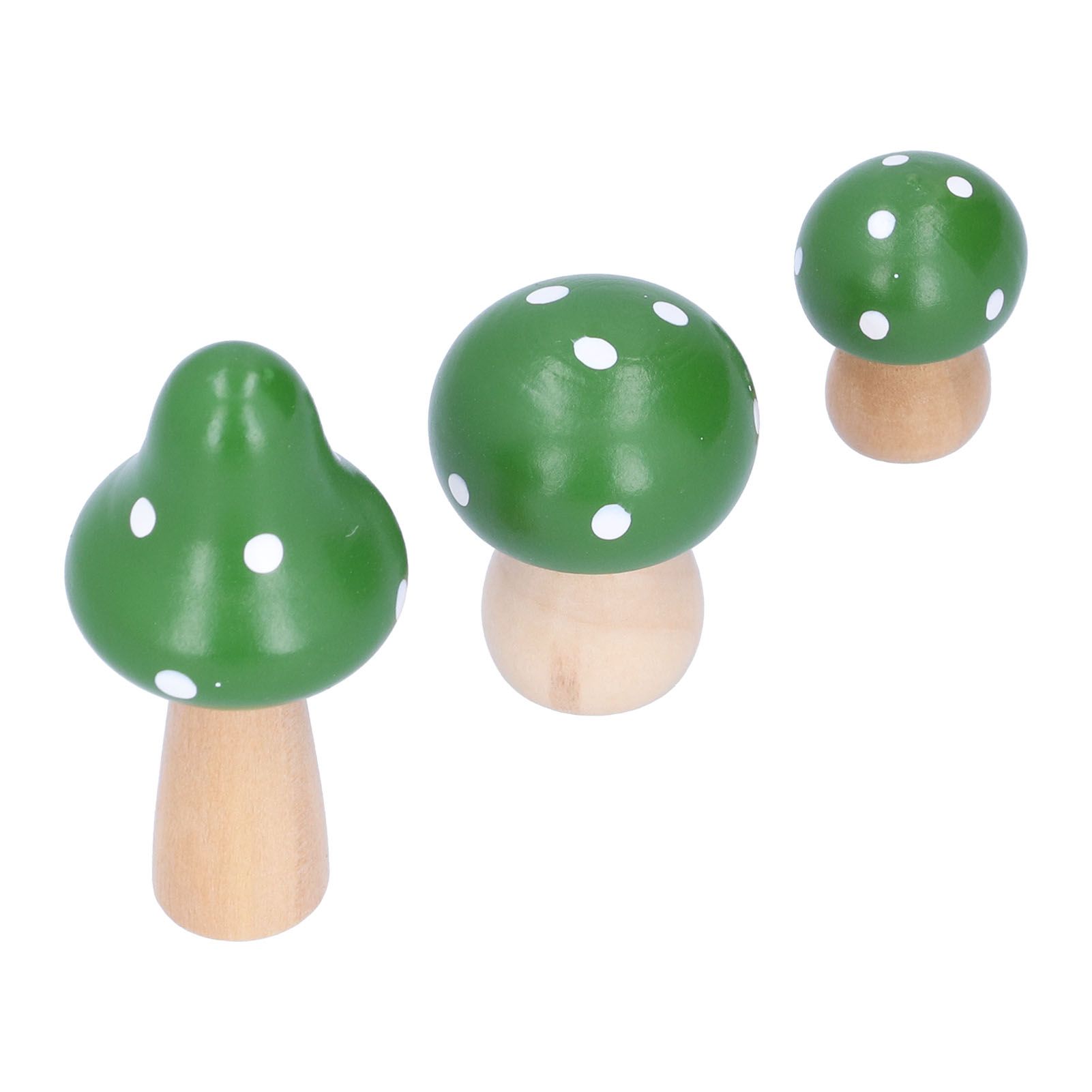 3Pcs/Set Mushroom Crafts Innovative Cute Wooden Ornaments Home Office Desktop view 7