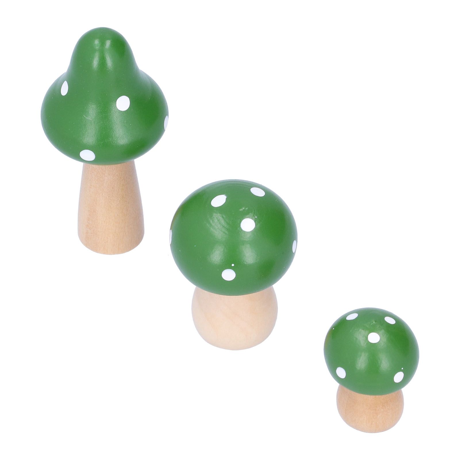 3Pcs/Set Mushroom Crafts Innovative Cute Wooden Ornaments Home Office Desktop view 8