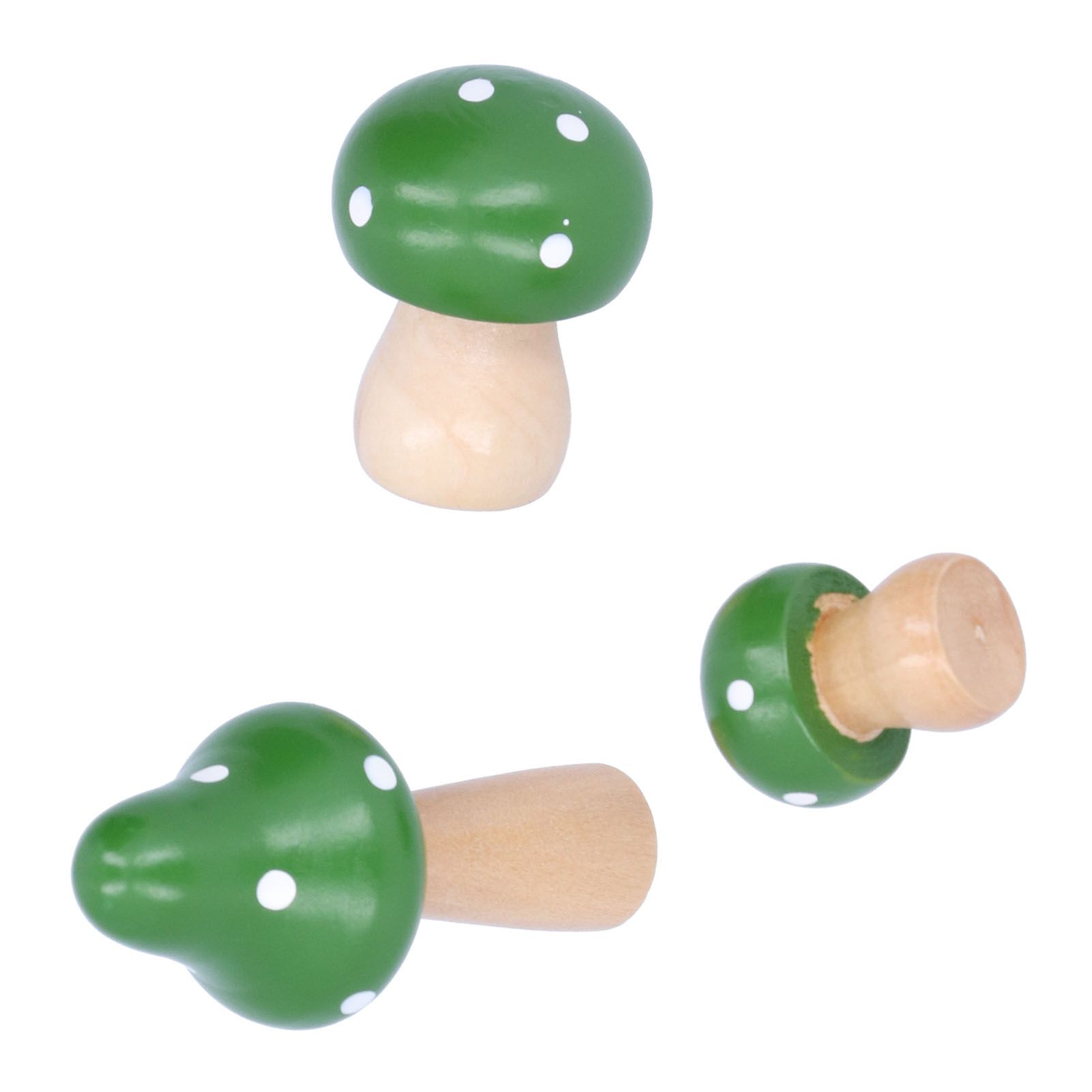 3Pcs/Set Mushroom Crafts Innovative Cute Wooden Ornaments Home Office Desktop view 9