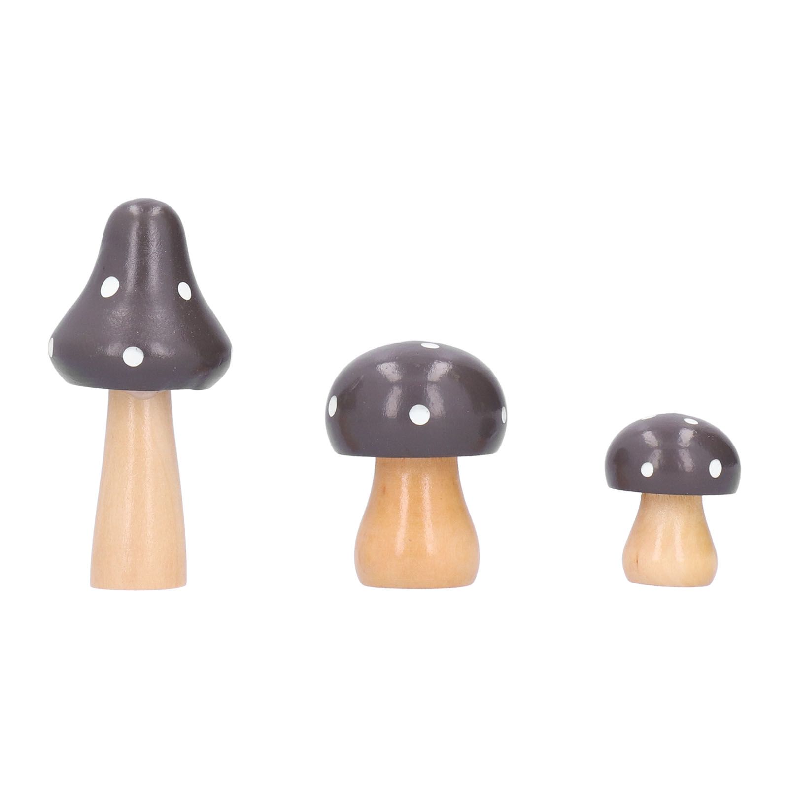 3Pcs/Set Mushroom Crafts Innovative Cute Wooden Ornaments Home Office Desktop