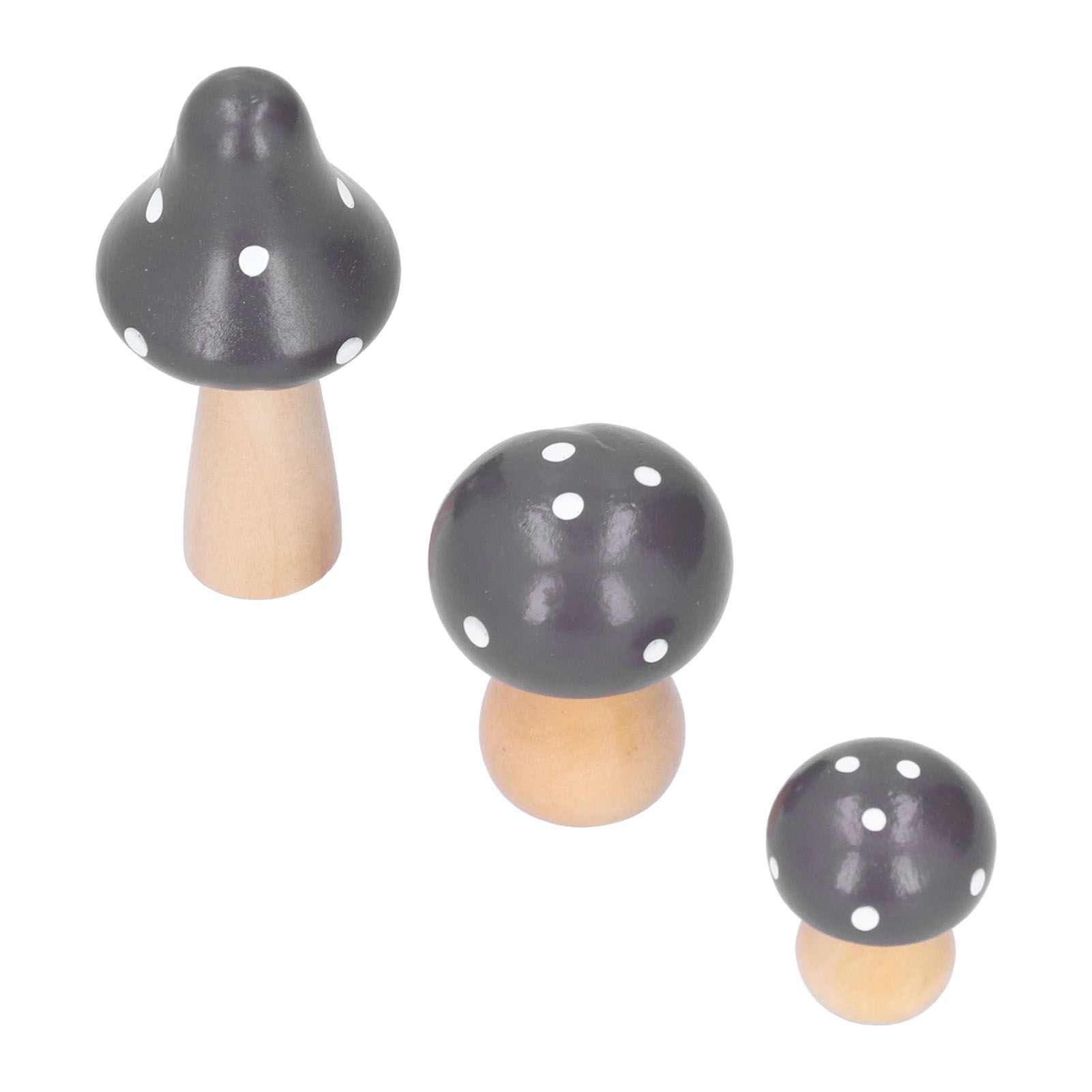 3Pcs/Set Mushroom Crafts Innovative Cute Wooden Ornaments Home Office Desktop view 7