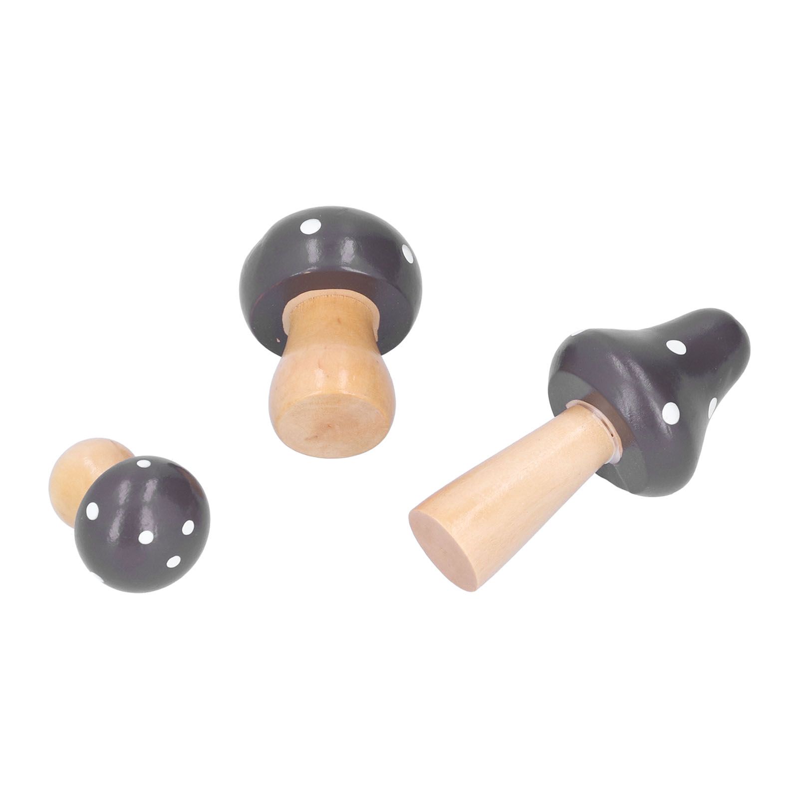 3Pcs/Set Mushroom Crafts Innovative Cute Wooden Ornaments Home Office Desktop view 8