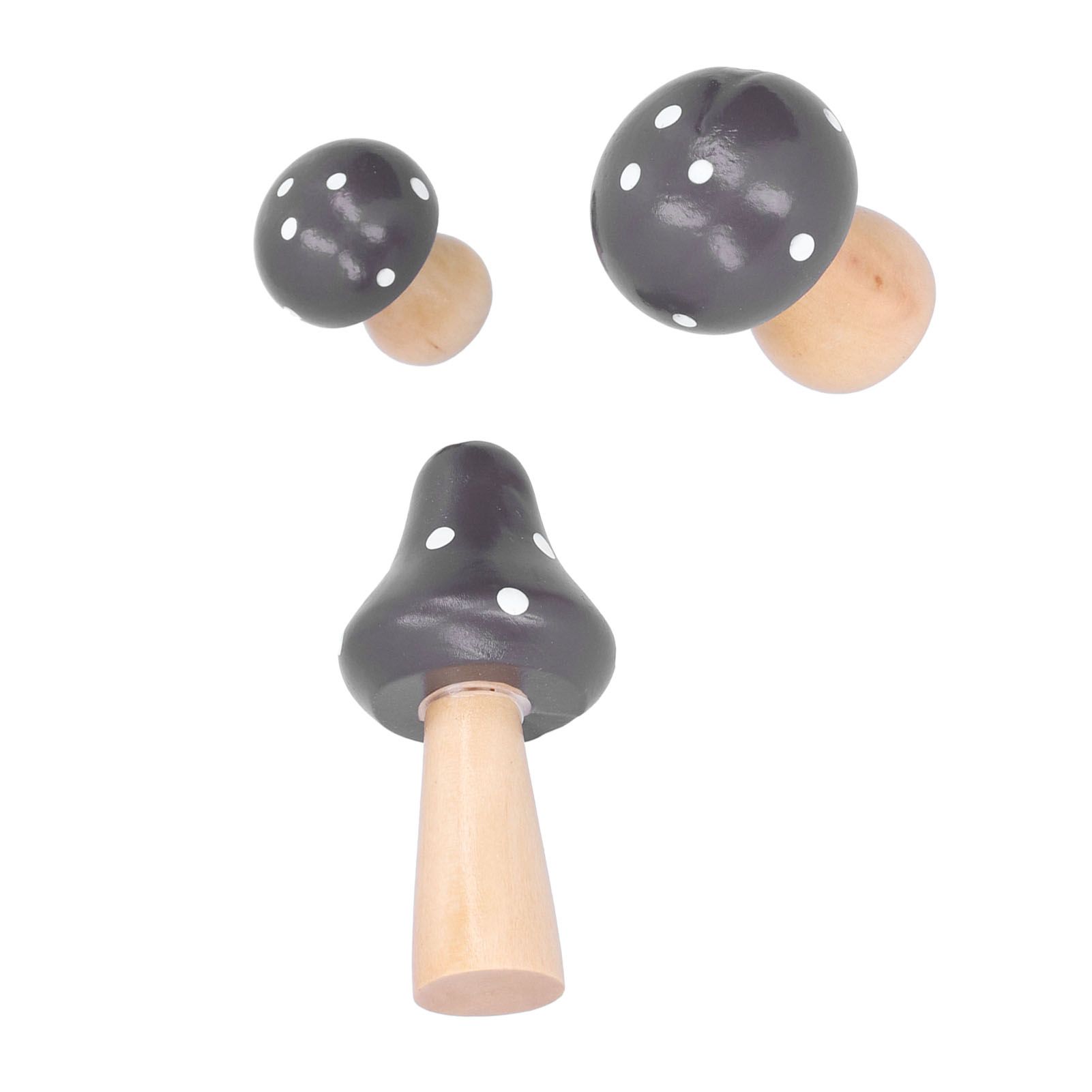 3Pcs/Set Mushroom Crafts Innovative Cute Wooden Ornaments Home Office Desktop view 9